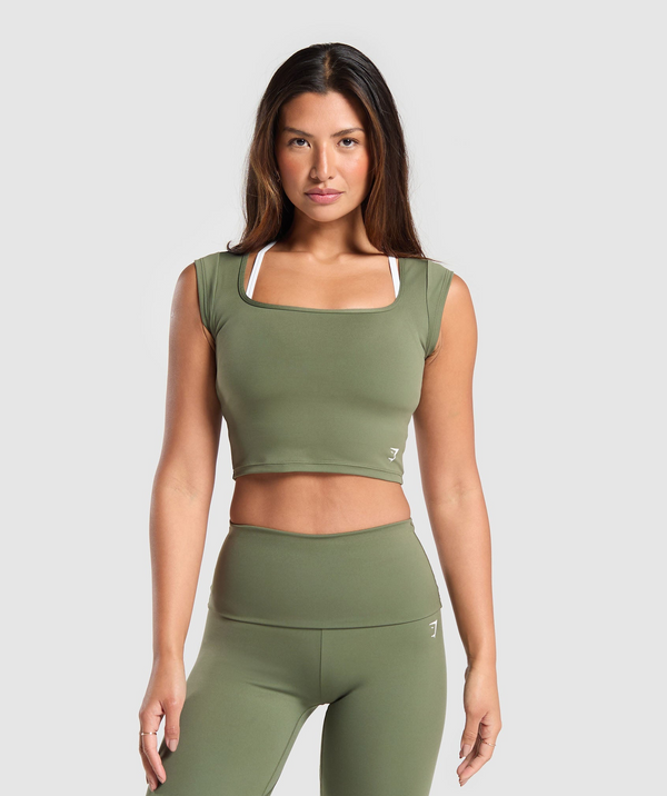 Everyday Cap Sleeve Crop Top