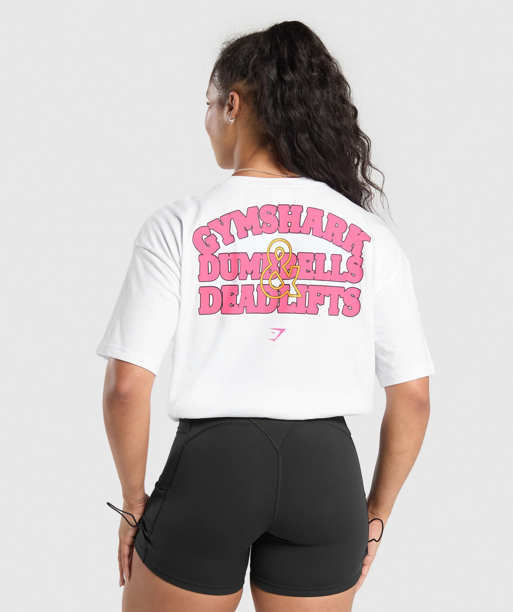 Gymshark Dumbells & Deadlifts Oversized T-Shirt - White - Image 2