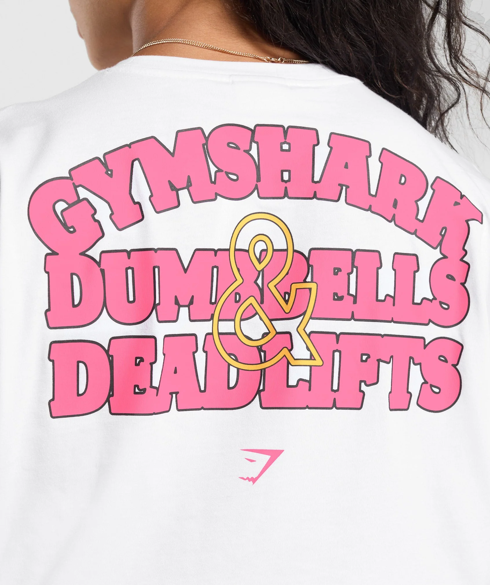 Gymshark Dumbells & Deadlifts Oversized T-Shirt - White - Image 6
