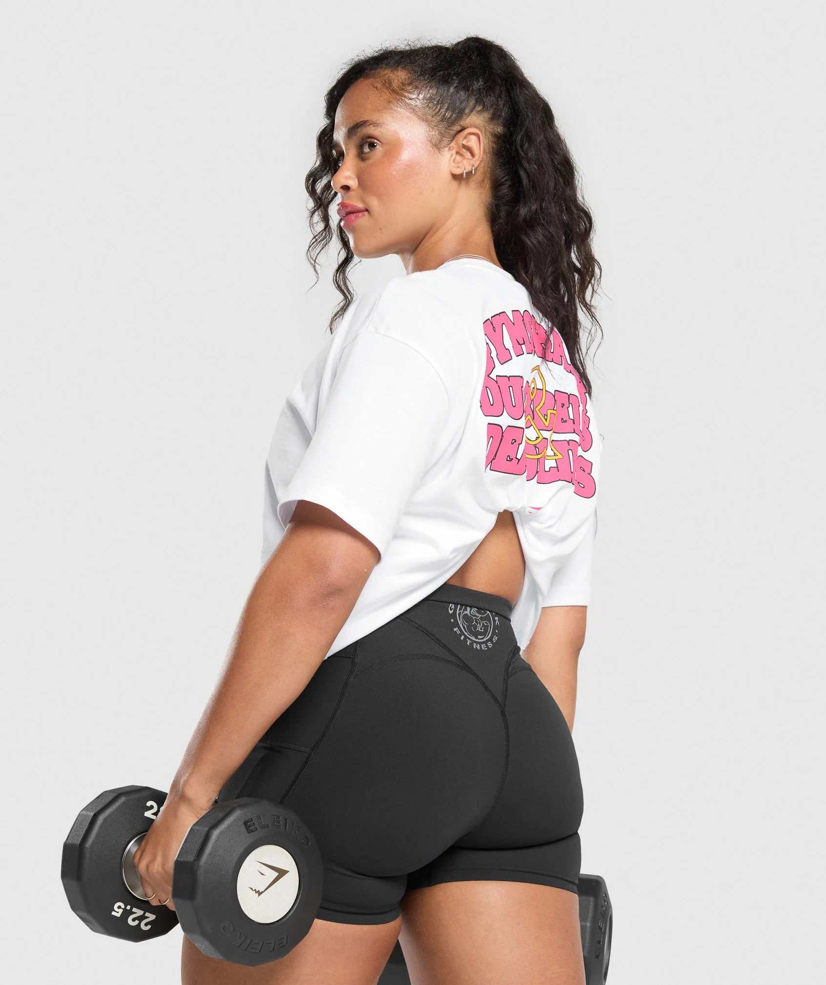 Gymshark Dumbells & Deadlifts Oversized T-Shirt - White - Image 7