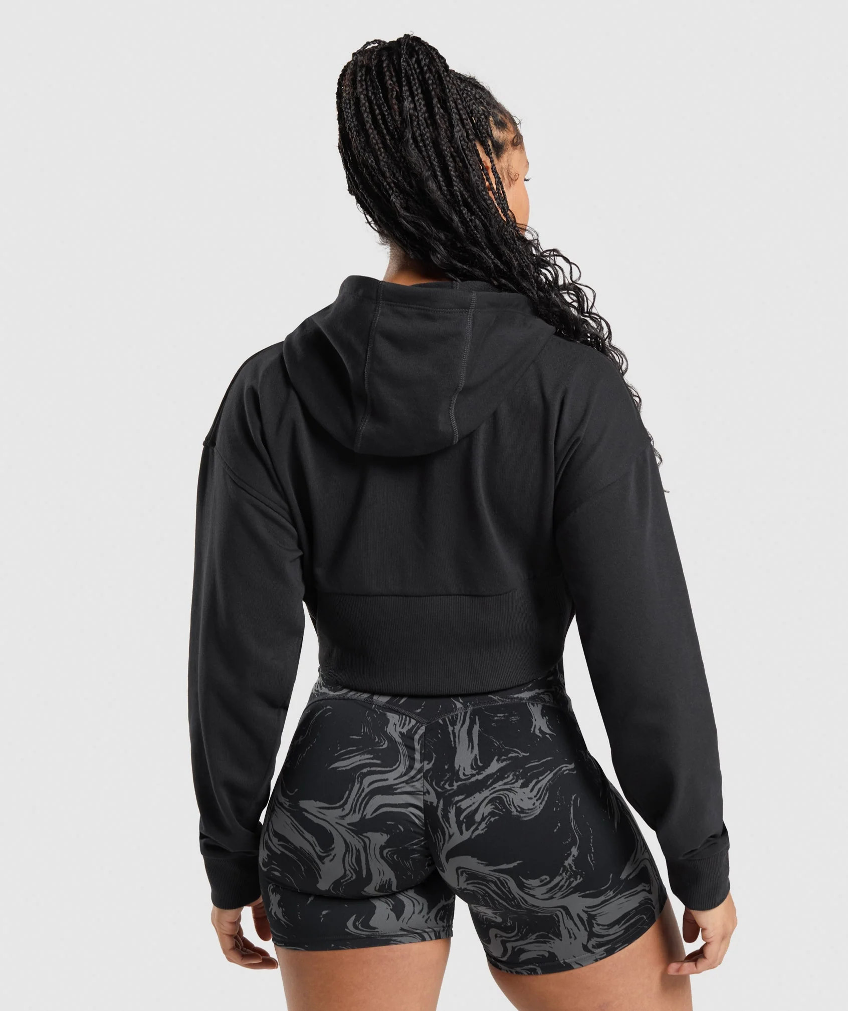 Gymshark GS Power Cropped Zip Hoodie - Black - Image 2