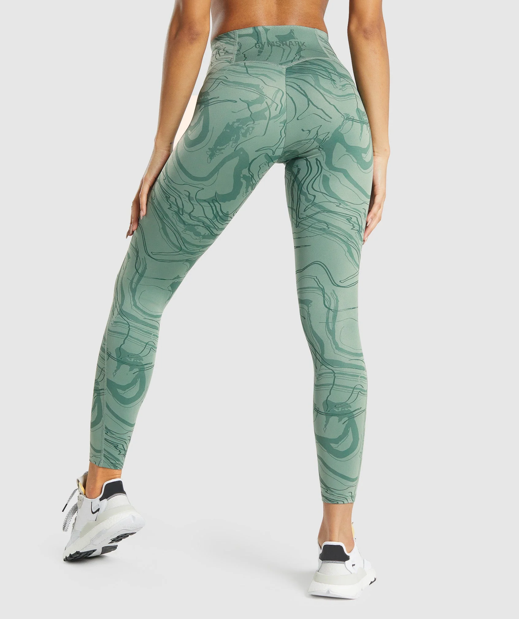 Gymshark GS Power Support Leggings - Green Print - Image 2