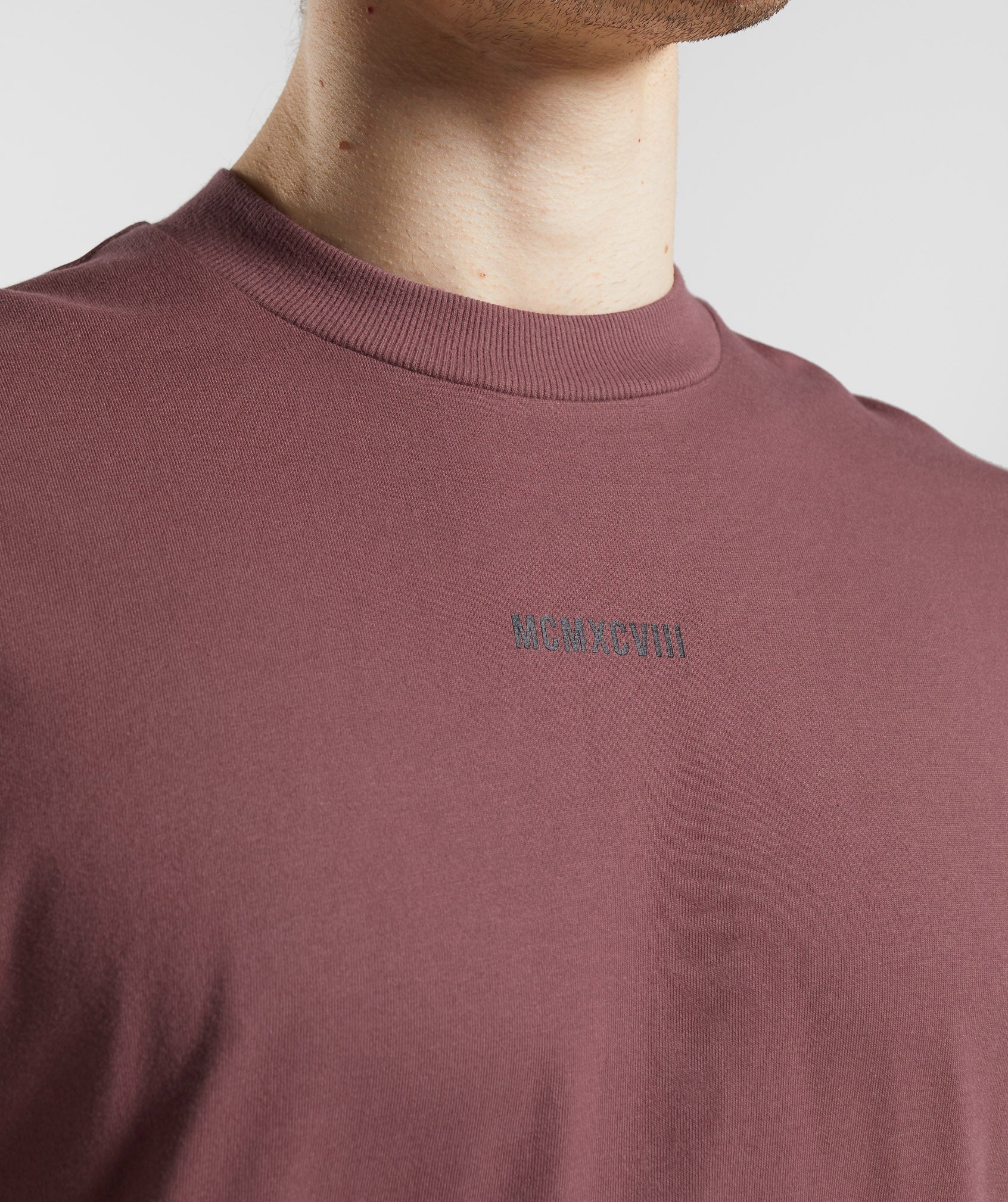 Gymshark GS x David Laid Oversized Long Sleeve T-Shirt - Magenta Brown - Image 3