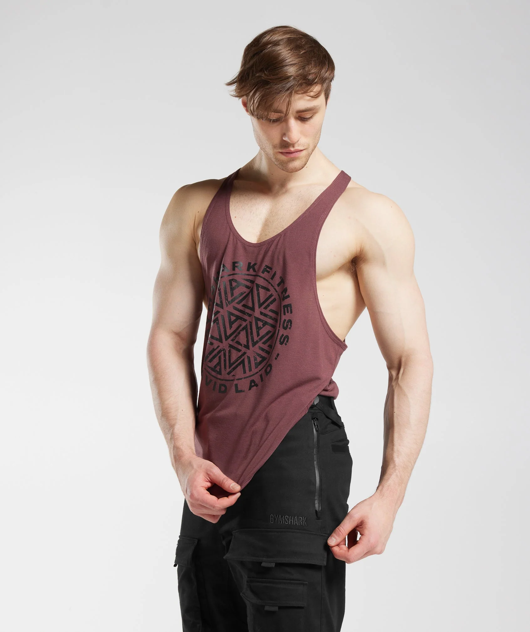 Gymshark x David Laid Stringer - Magenta Brown - Image 3