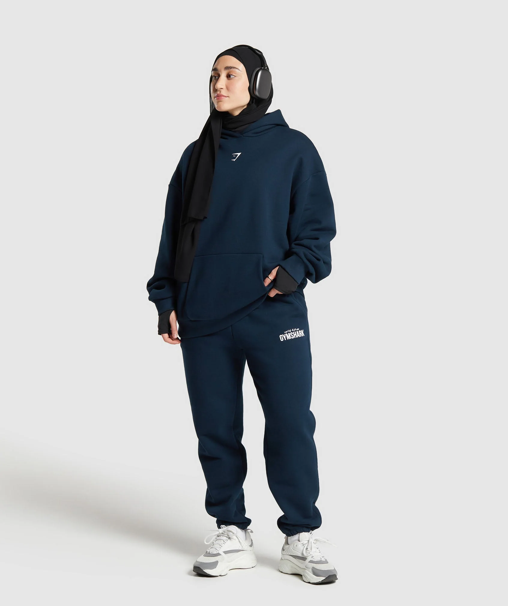 Gymshark X Leana Deeb Oversized Graphic Hoodie - Navy - Image 4