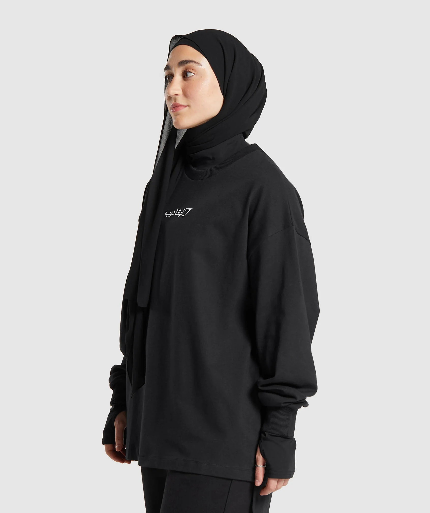 Gymshark X Leana Deeb Oversized Long Sleeve Top - Black - Image 3
