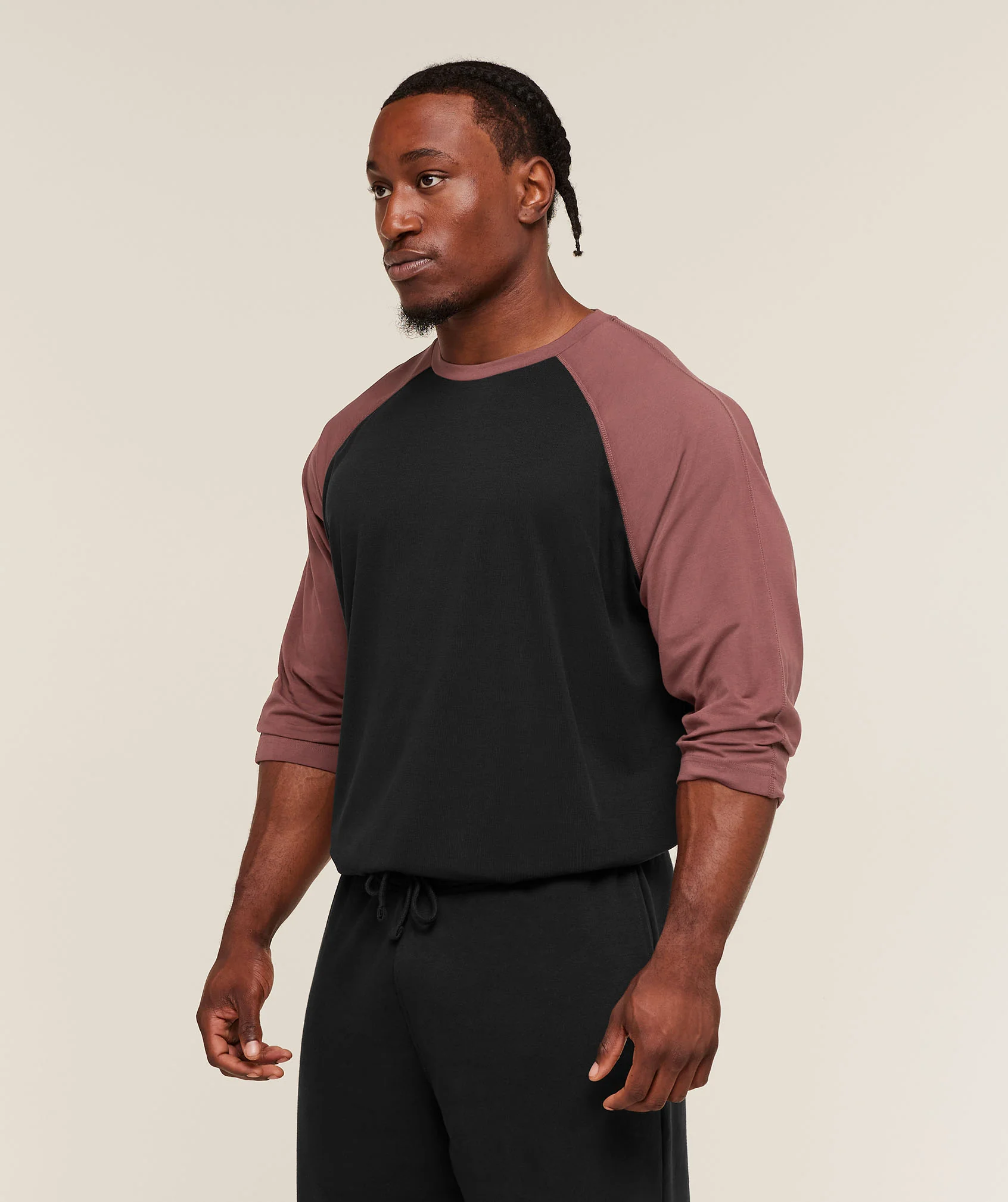 Gymshark 1/3 LS Graphic T-Shirt - Black/Burgundy Brown - Image 3