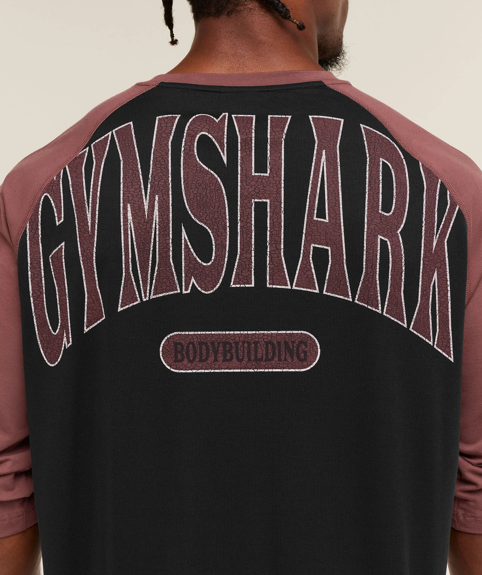 Gymshark 1/3 LS Graphic T-Shirt - Black/Burgundy Brown - Image 6