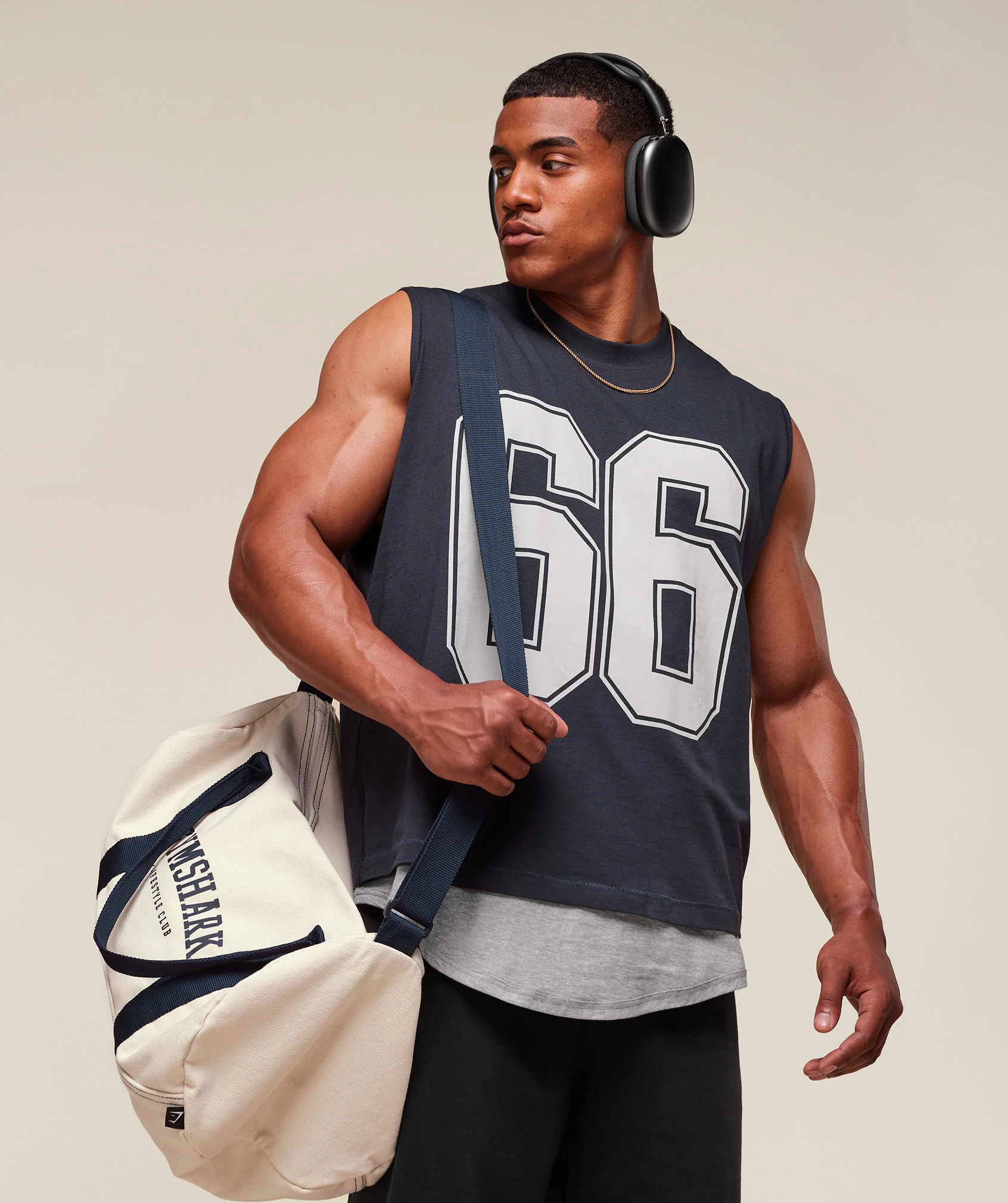 Gymshark GSLC 2in1 Reversible Tank - Light Grey Core Marl/Heavy Blue - Image 4