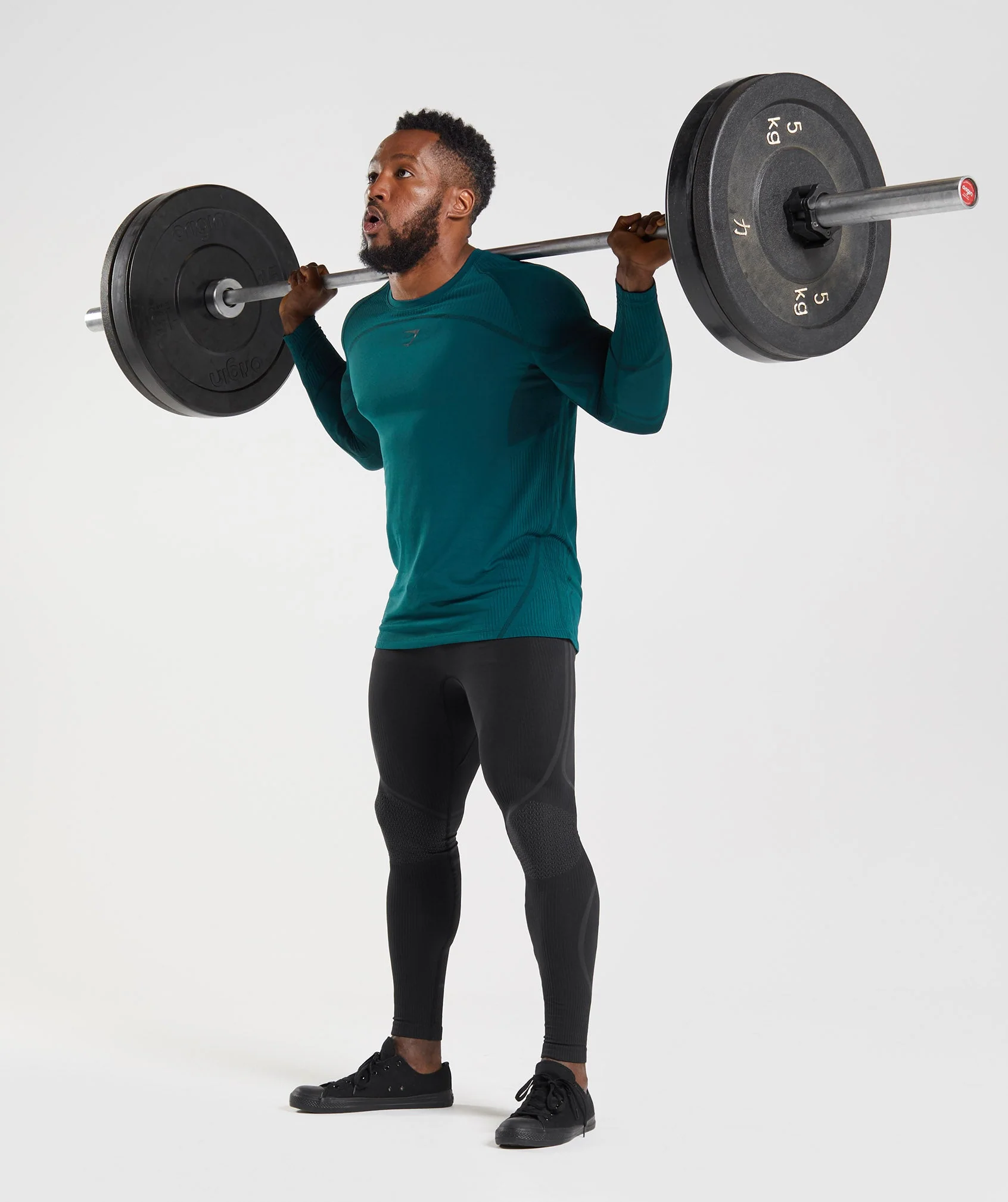 Gymshark 315 LS Seamless T-Shirt - Winter Teal/Black - Image 4