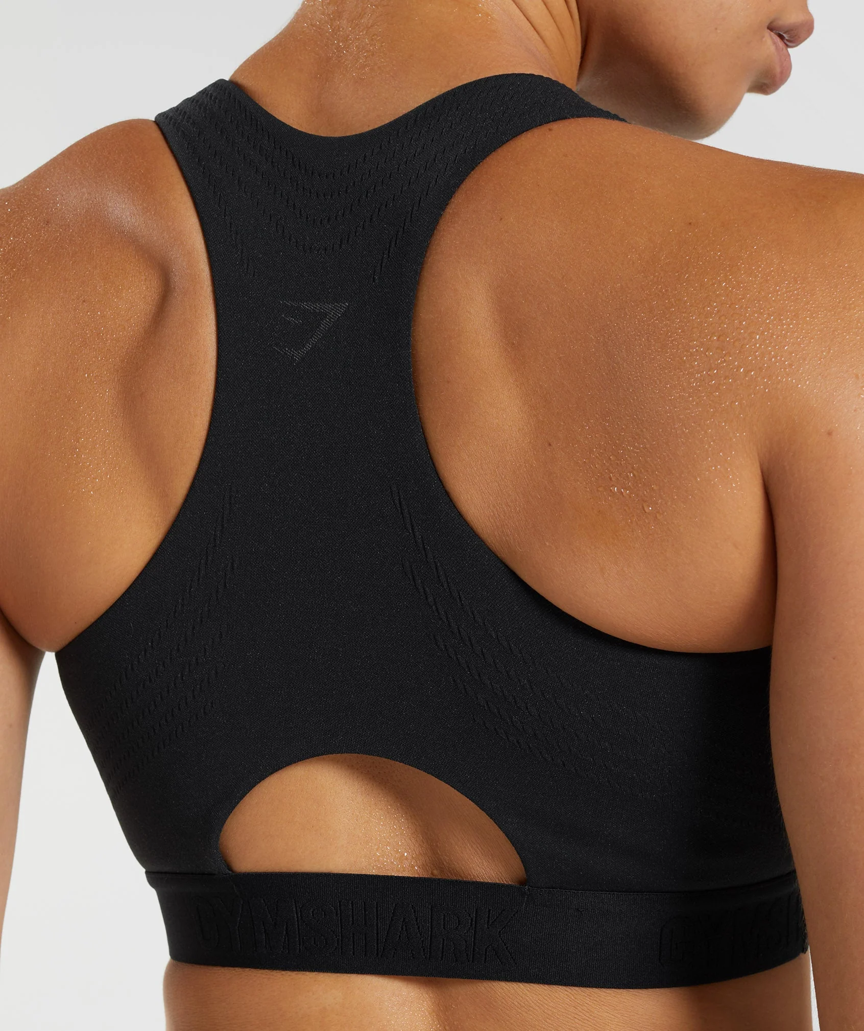 Gymshark 315 Performance High Neck Sports Bra - Black/Graphite Grey - Image 5