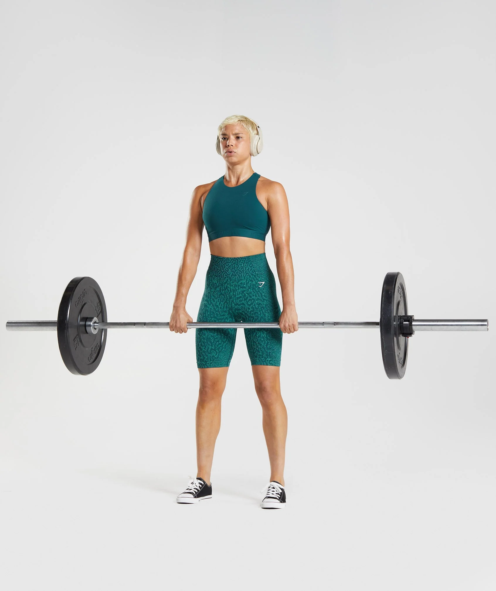 Gymshark 315 Performance High Neck Sports Bra - Winter Teal/Pearl Blue - Image 4