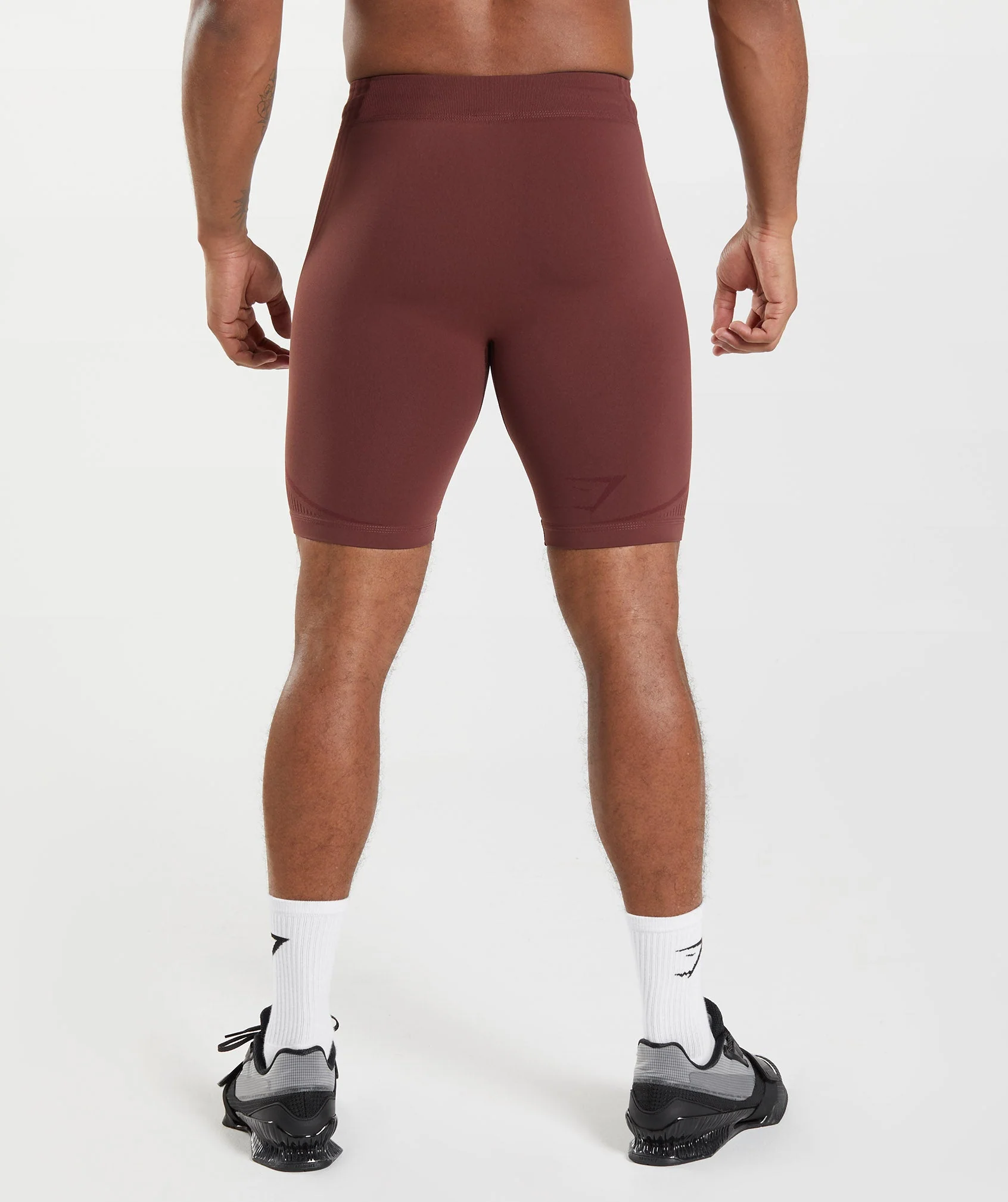Gymshark 315 Seamless 1/2 Shorts - Cherry Brown/Athletic Maroon - Image 2