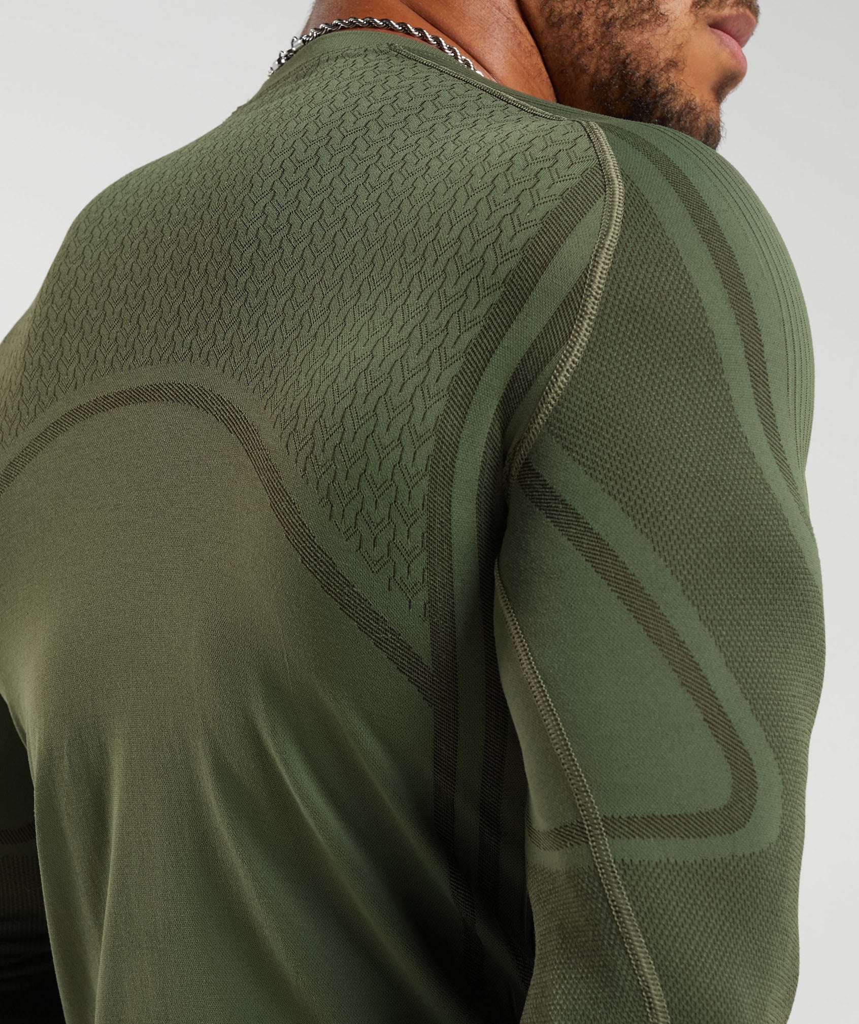 Gymshark 315 Seamless Long Sleeve T-Shirt - Core Olive/Deep Olive Green - Image 5