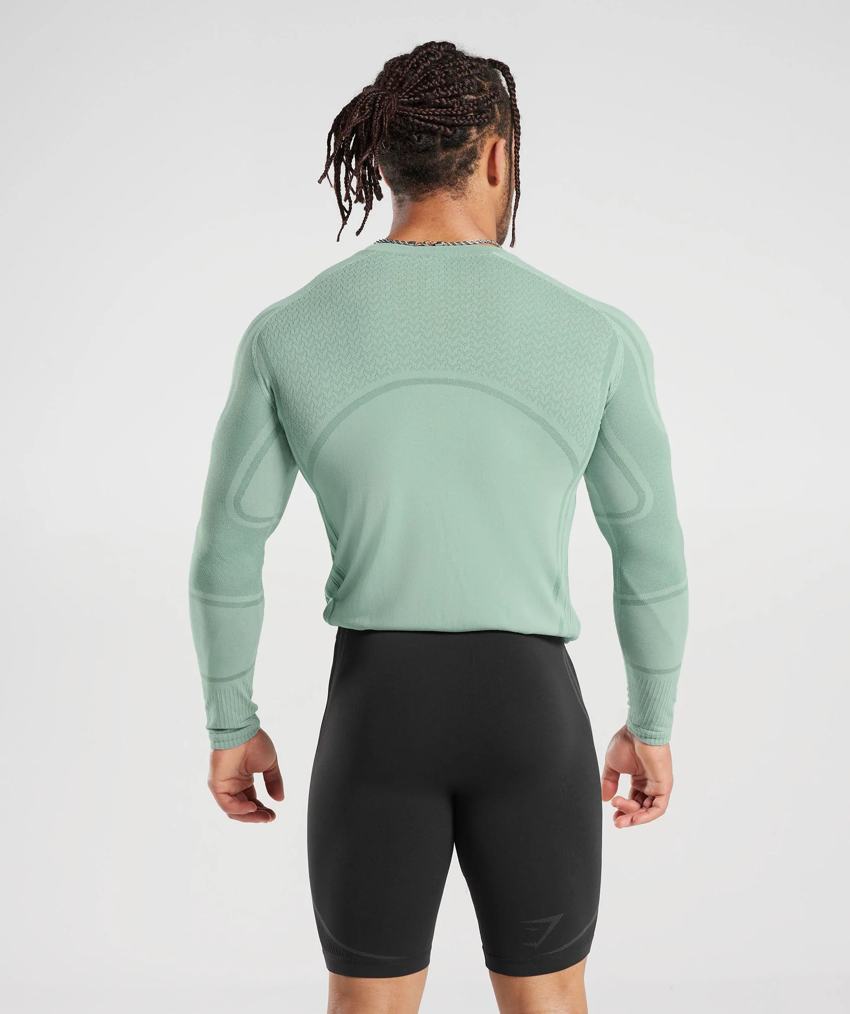Gymshark 315 Seamless Long Sleeve T-Shirt - Frost Teal/Ink Teal - Image 2