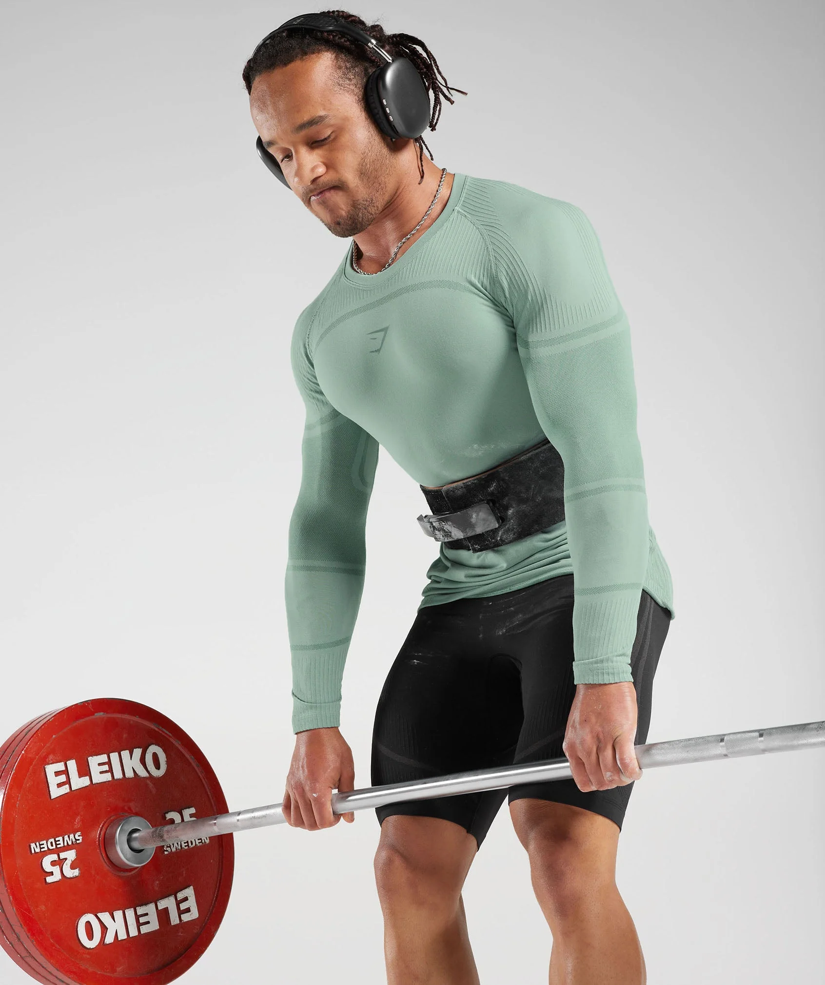 Gymshark 315 Seamless Long Sleeve T-Shirt - Frost Teal/Ink Teal - Image 4