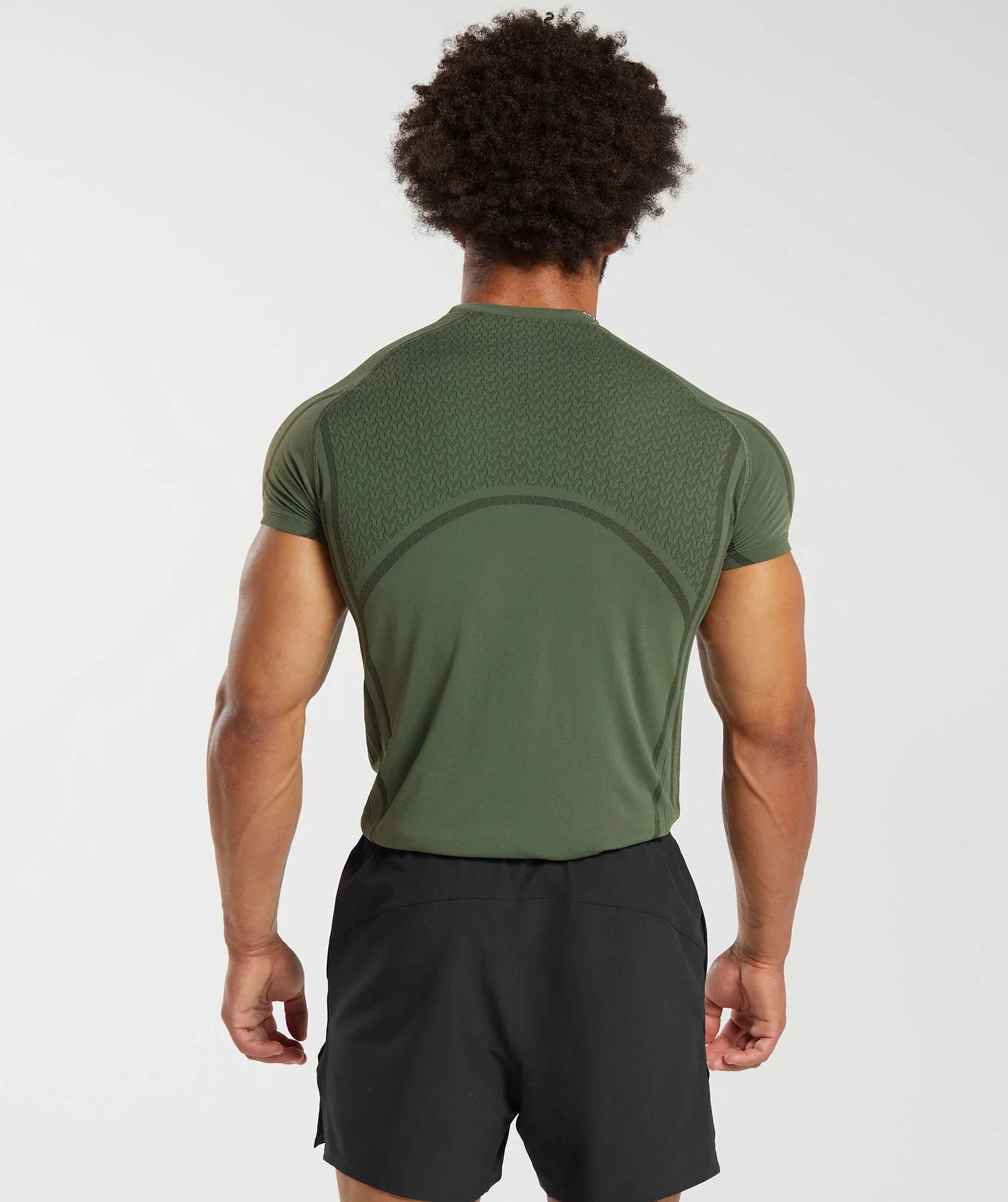 Gymshark 315 Seamless T-Shirt - Core Olive/Deep Olive Green - Image 2