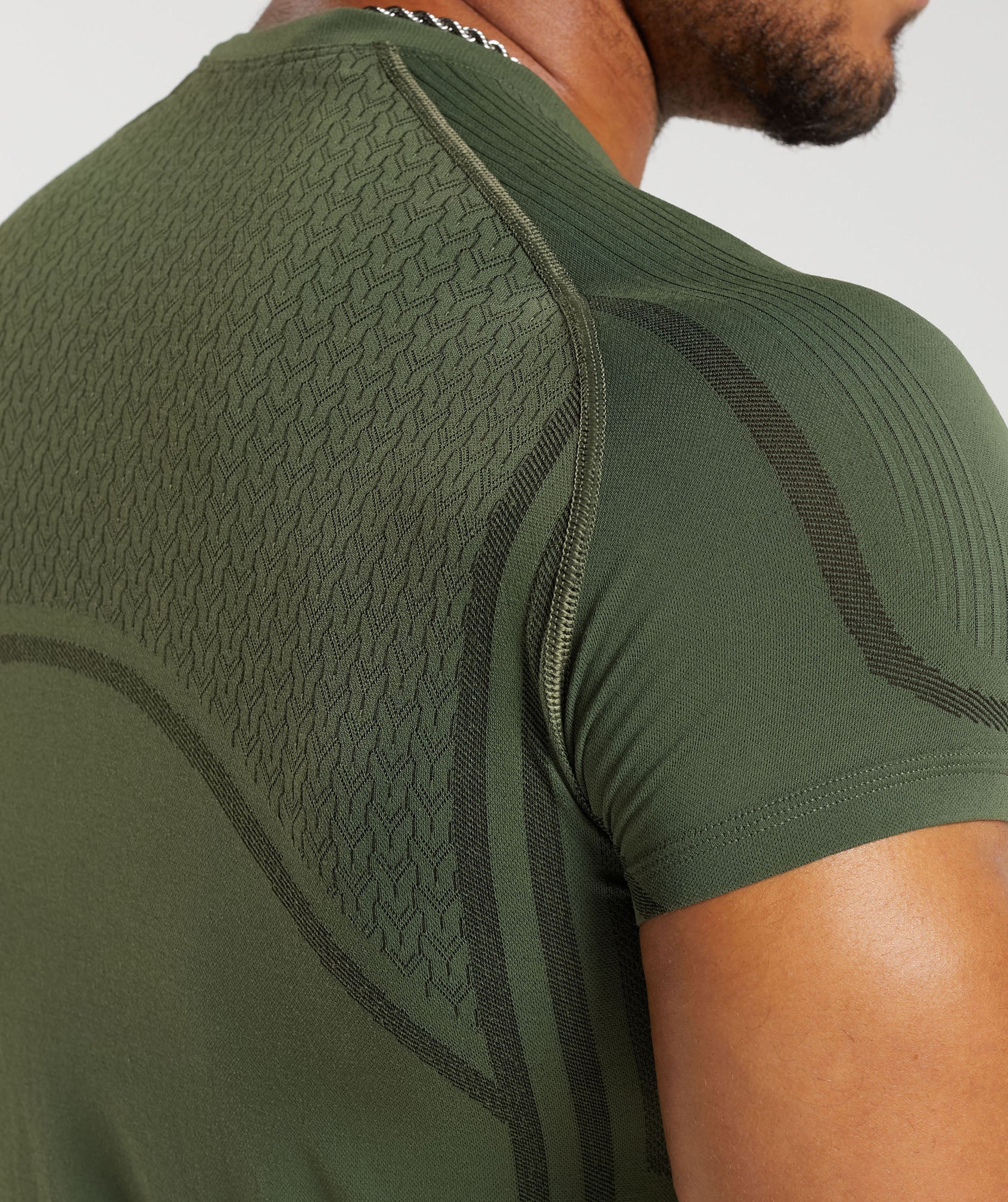 Gymshark 315 Seamless T-Shirt - Core Olive/Deep Olive Green - Image 5