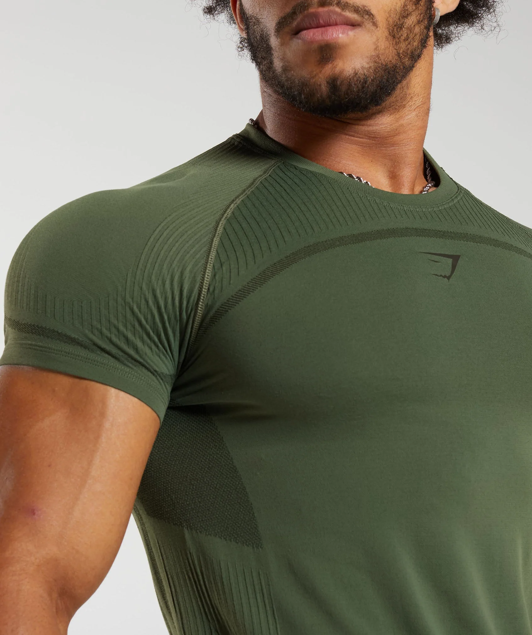 Gymshark 315 Seamless T-Shirt - Core Olive/Deep Olive Green - Image 6