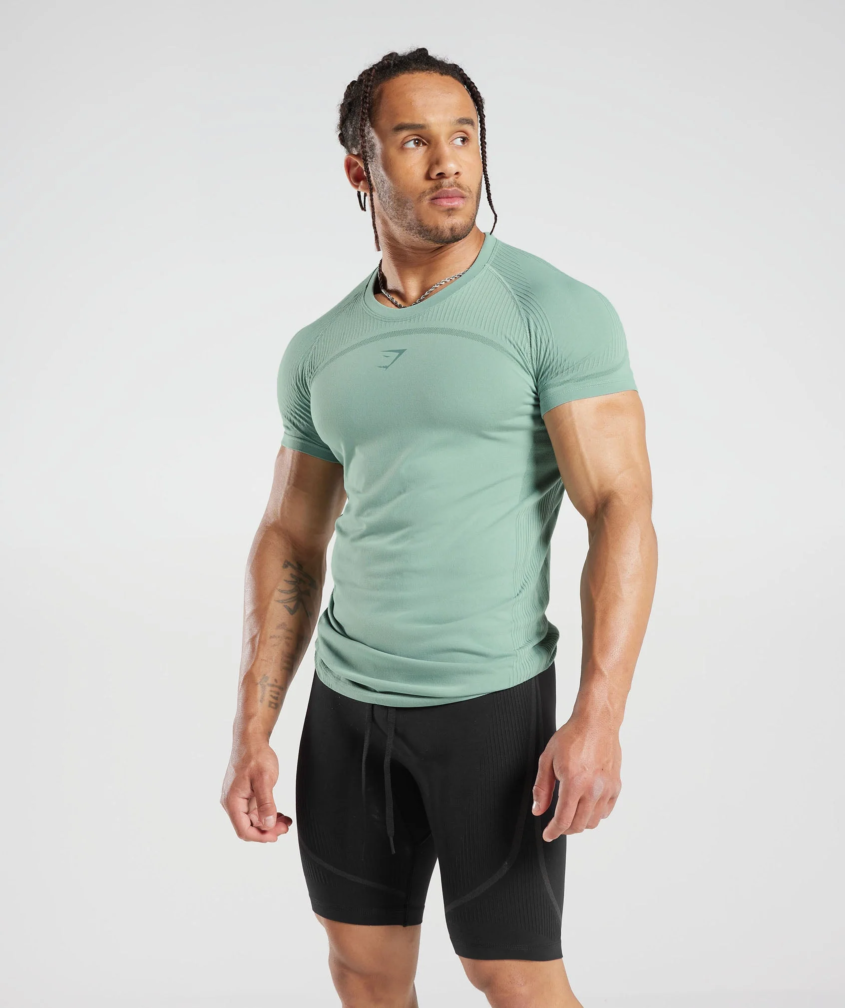 Gymshark 315 Seamless T-Shirt - Frost Teal/Ink Teal - Image 3