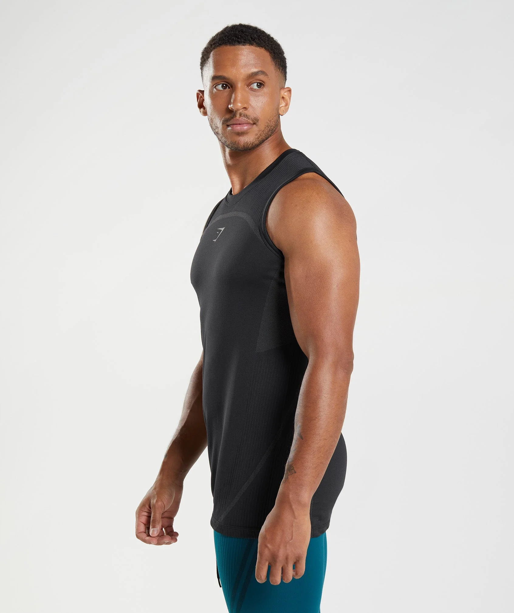 Gymshark 315 Seamless Tank - Black/Charcoal Grey - Image 3