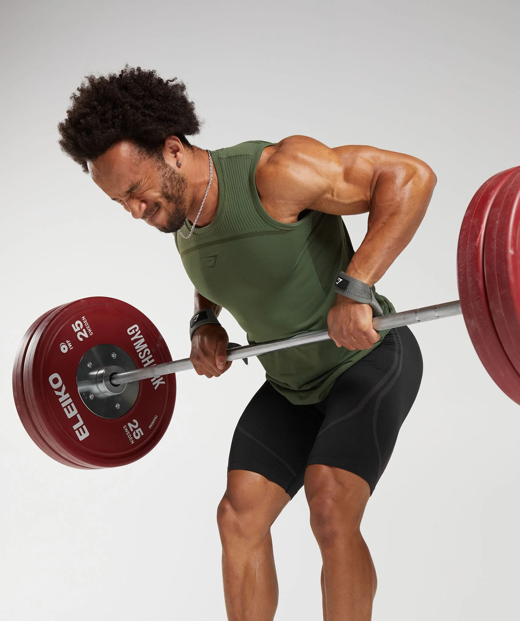 Gymshark 315 Seamless Tank - Core Olive/Deep Olive Green - Image 4