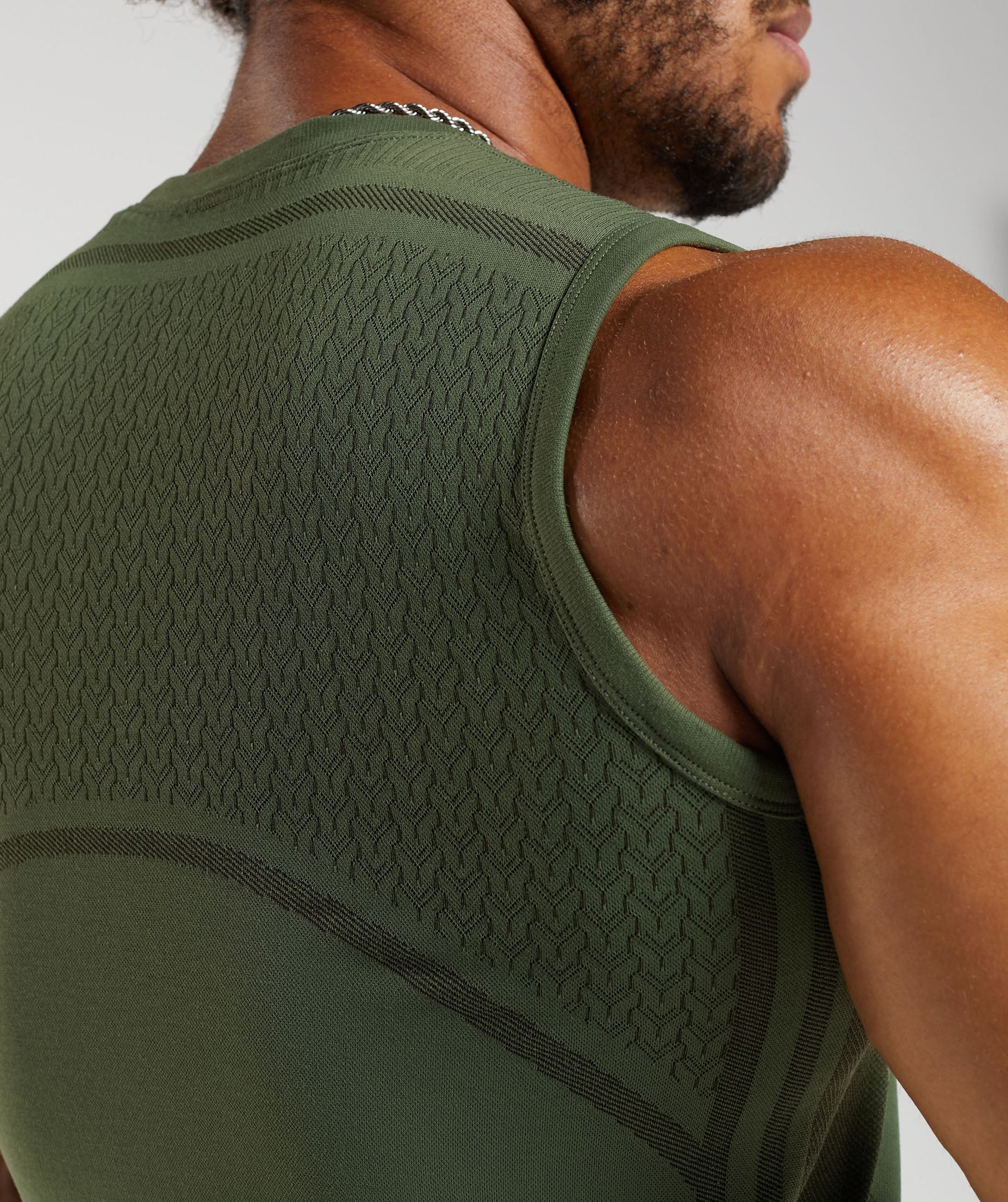 Gymshark 315 Seamless Tank - Core Olive/Deep Olive Green - Image 6