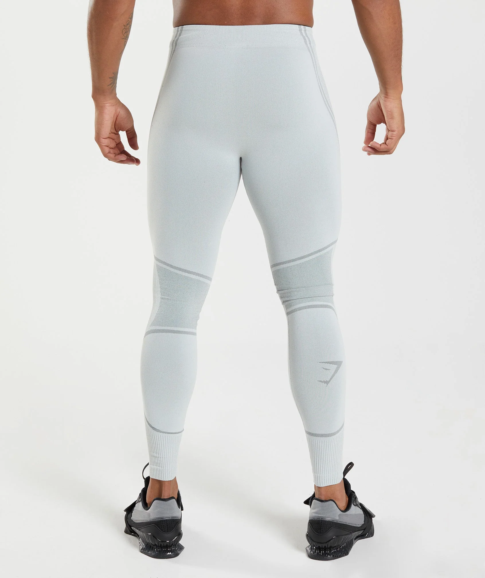Gymshark 315 Seamless Tights - Light Grey/Charcoal Grey - Image 2