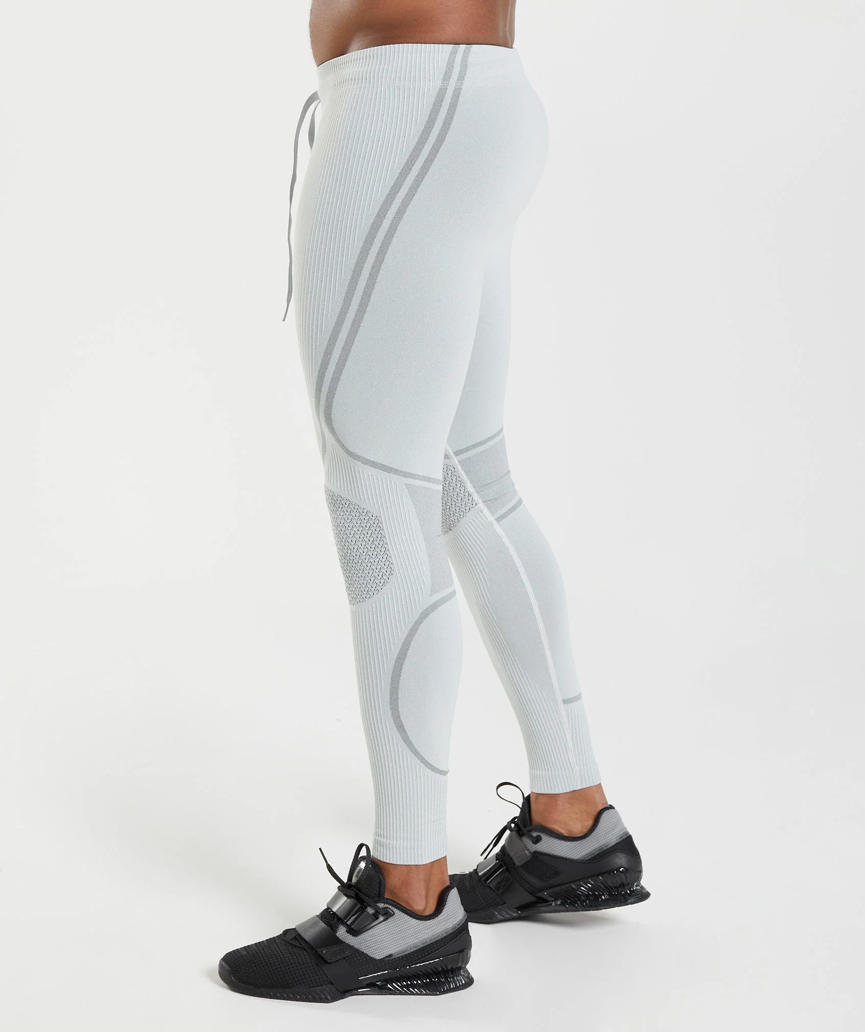 Gymshark 315 Seamless Tights - Light Grey/Charcoal Grey - Image 3