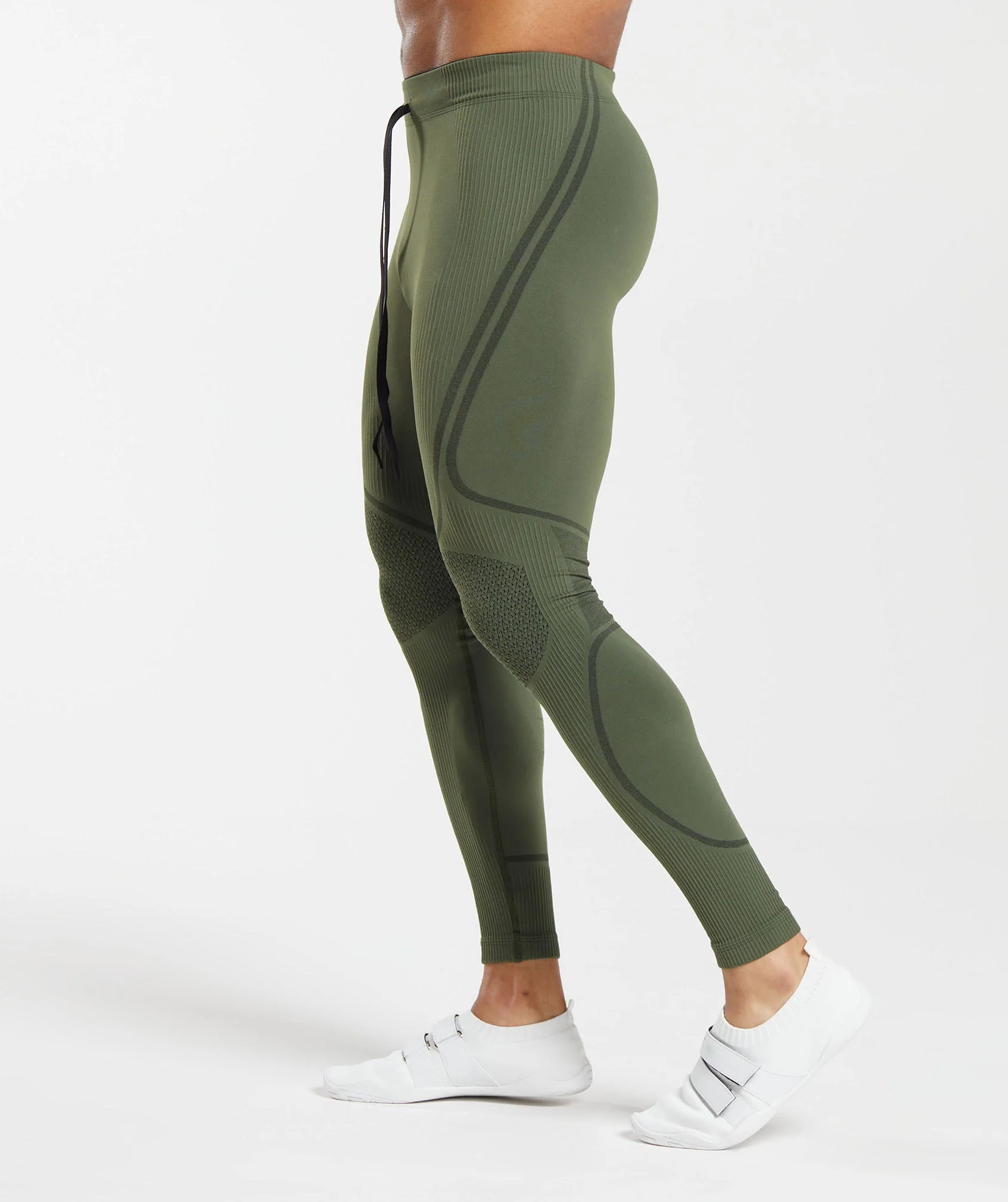 Gymshark 315 Seamless Tights - Winter Olive/Black - Image 3