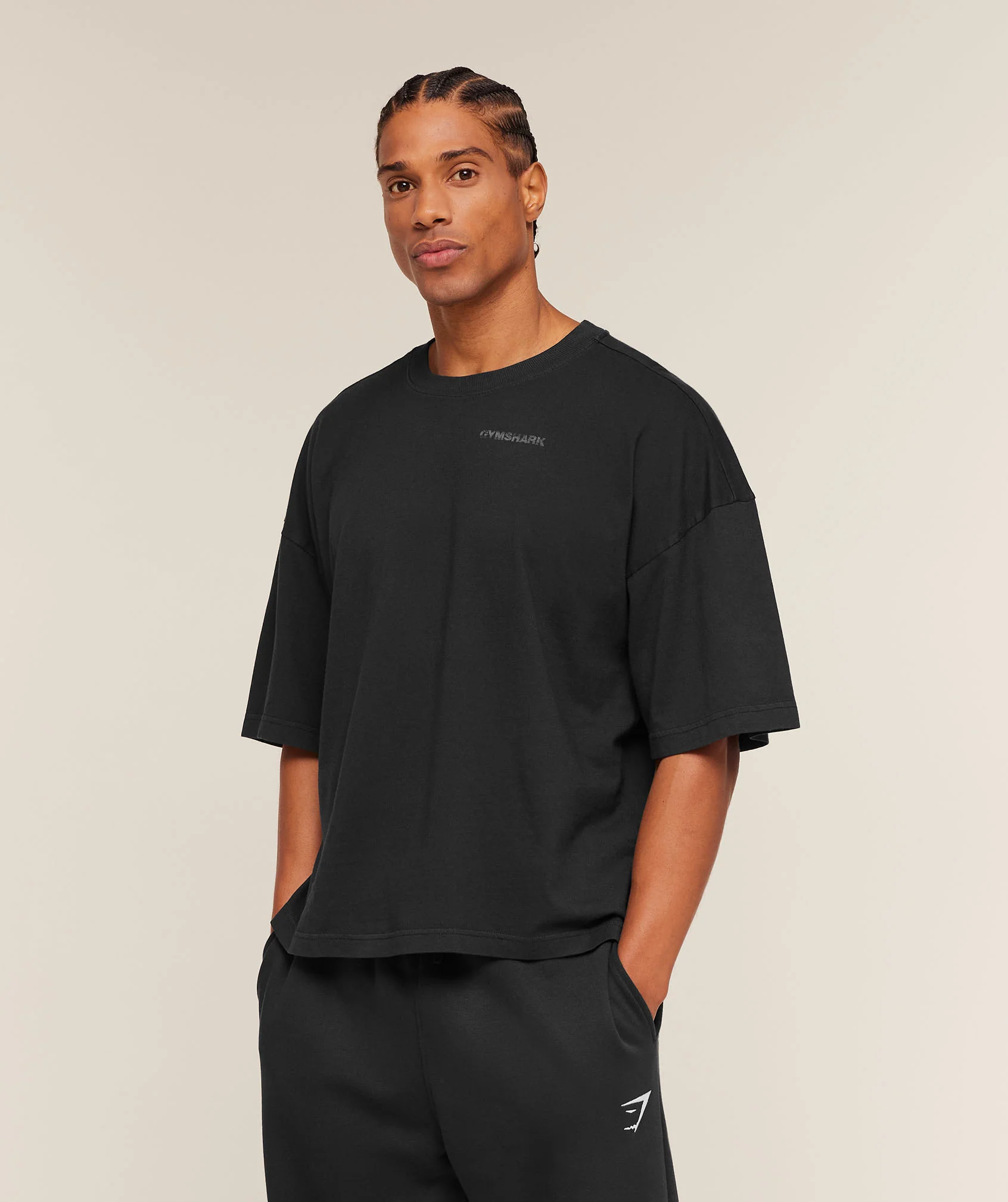 Gymshark Accent Boxy T-Shirt - Black - Image 3