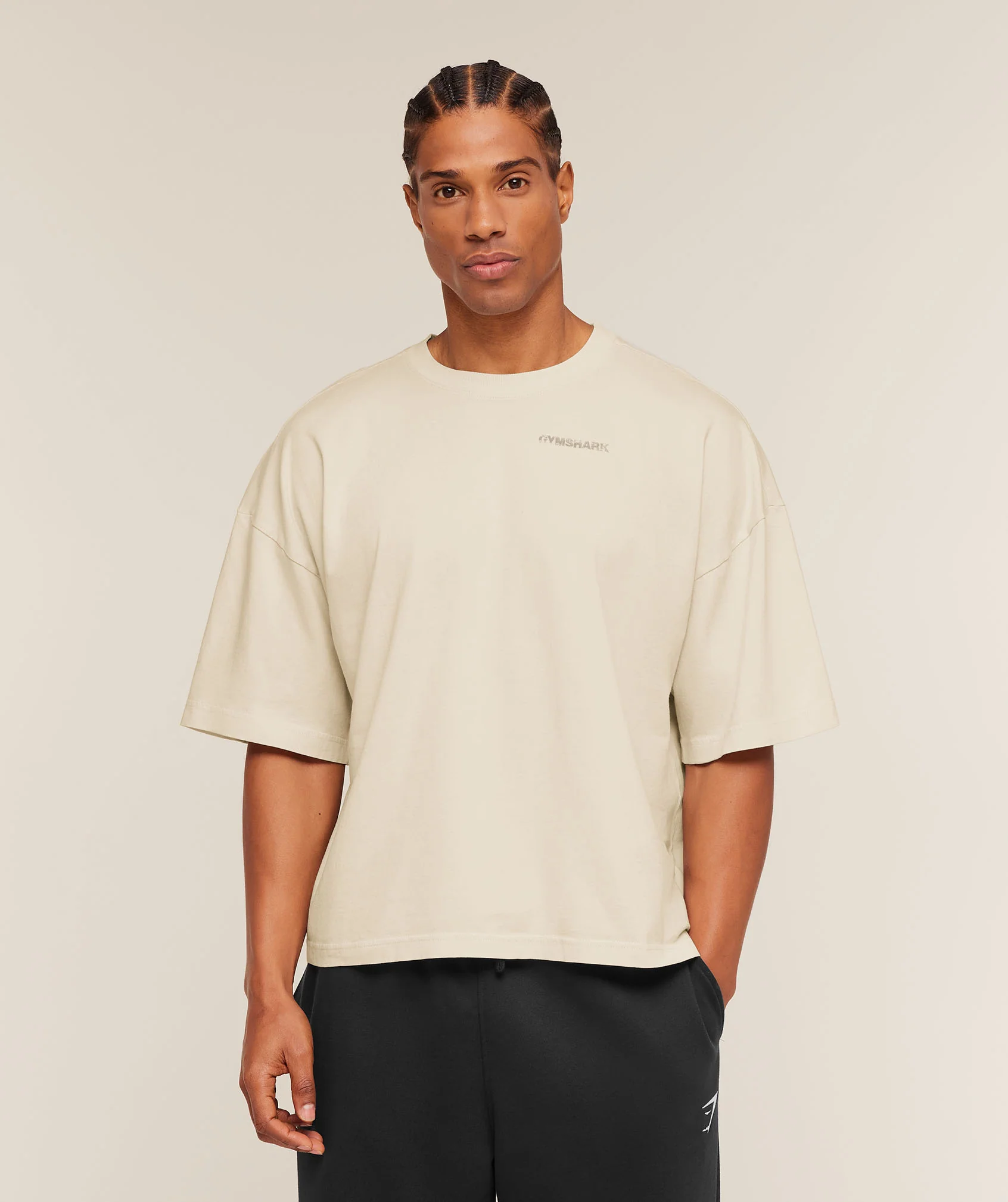 Gymshark Accent Boxy T-Shirt - Tinted White - Image 2