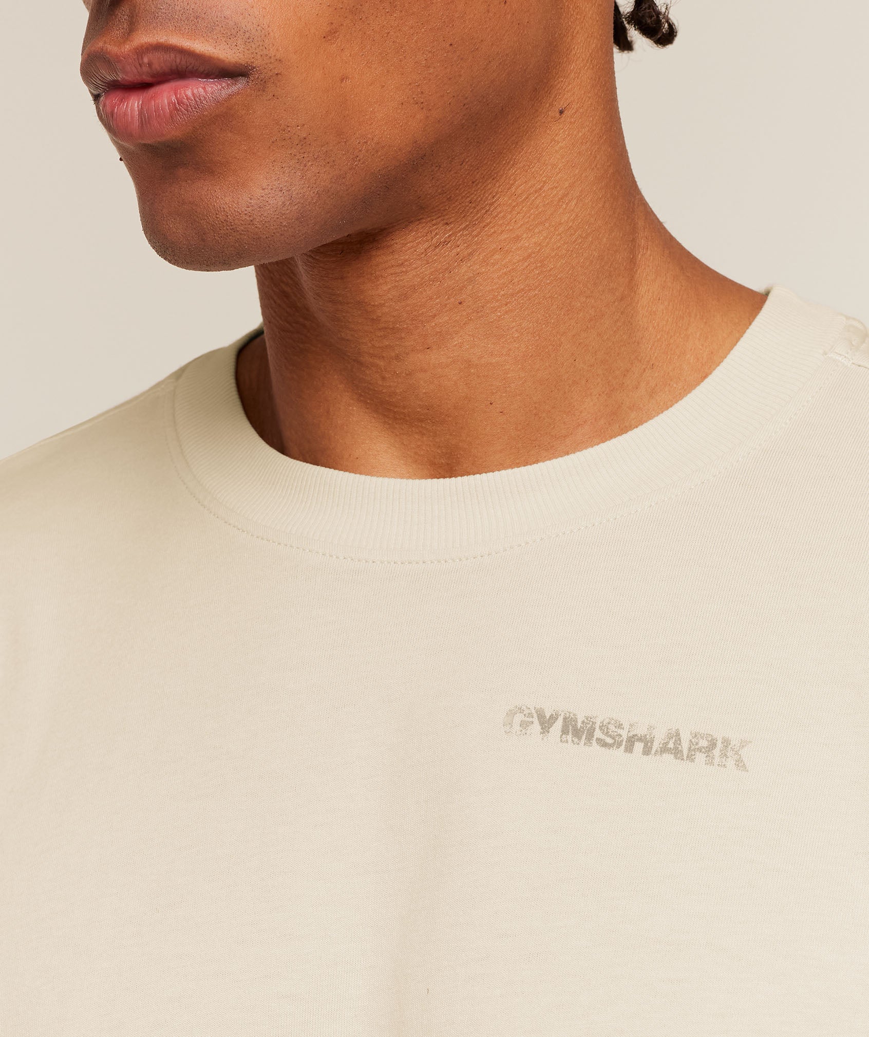 Gymshark Accent Boxy T-Shirt - Tinted White - Image 5