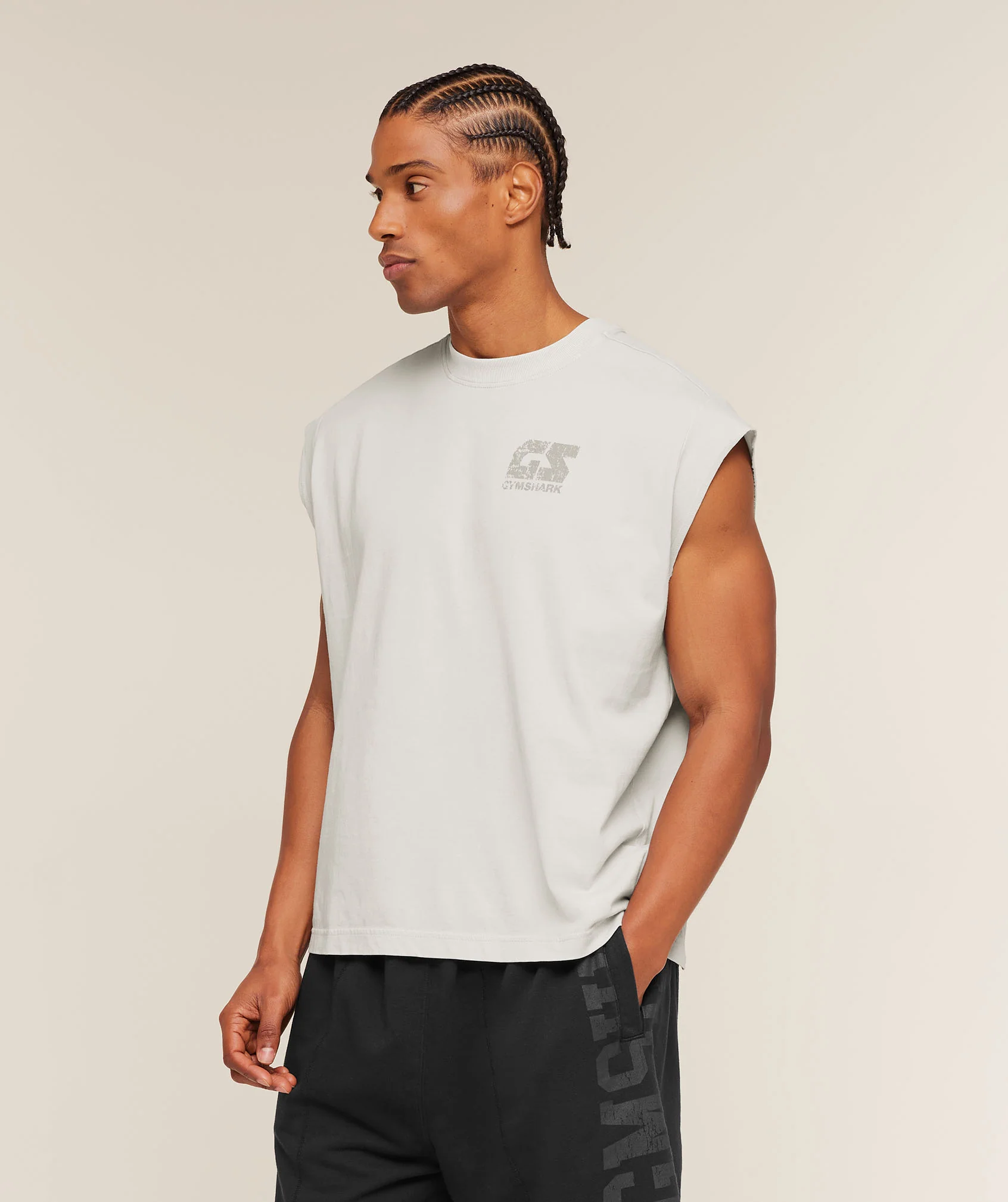 Gymshark Accent Capped Sleeve T-Shirt - Light Grey - Image 4