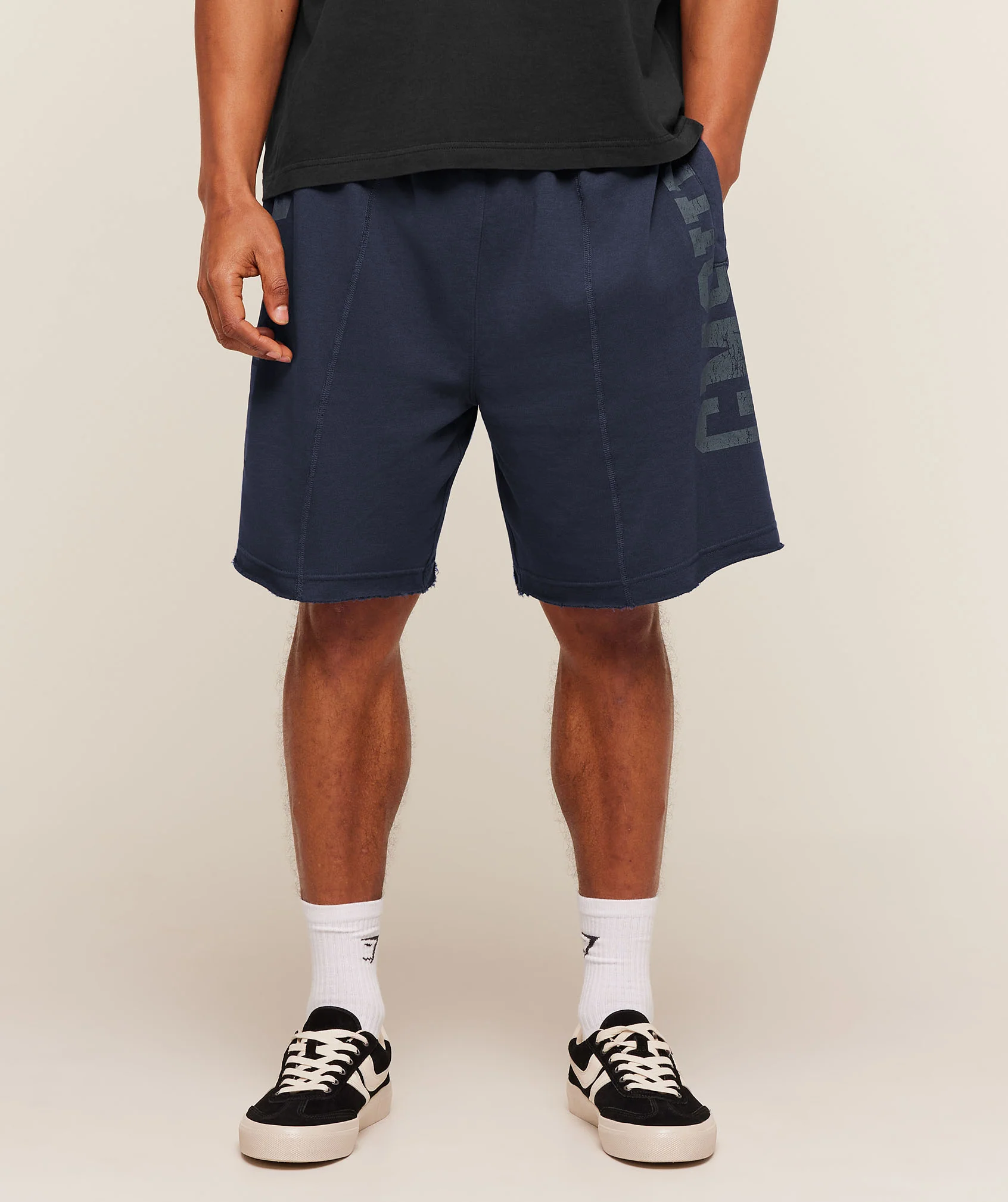 Gymshark Accent Graphic Sweat Shorts - Heavy Blue