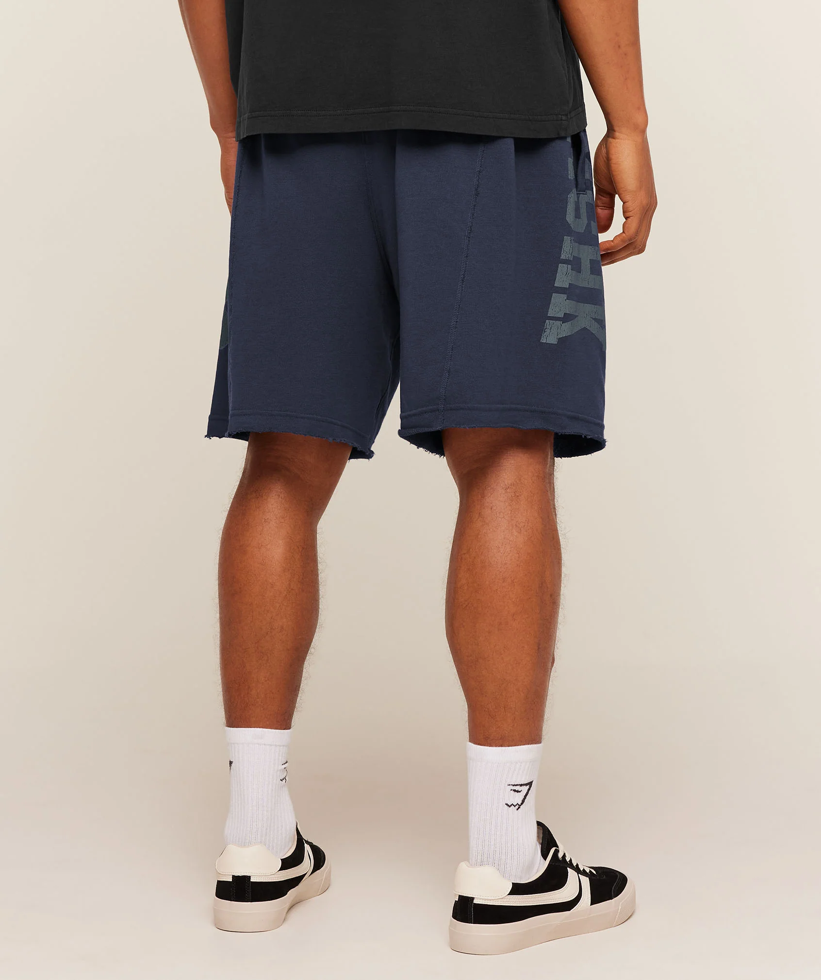 Gymshark Accent Graphic Sweat Shorts - Heavy Blue - Image 3