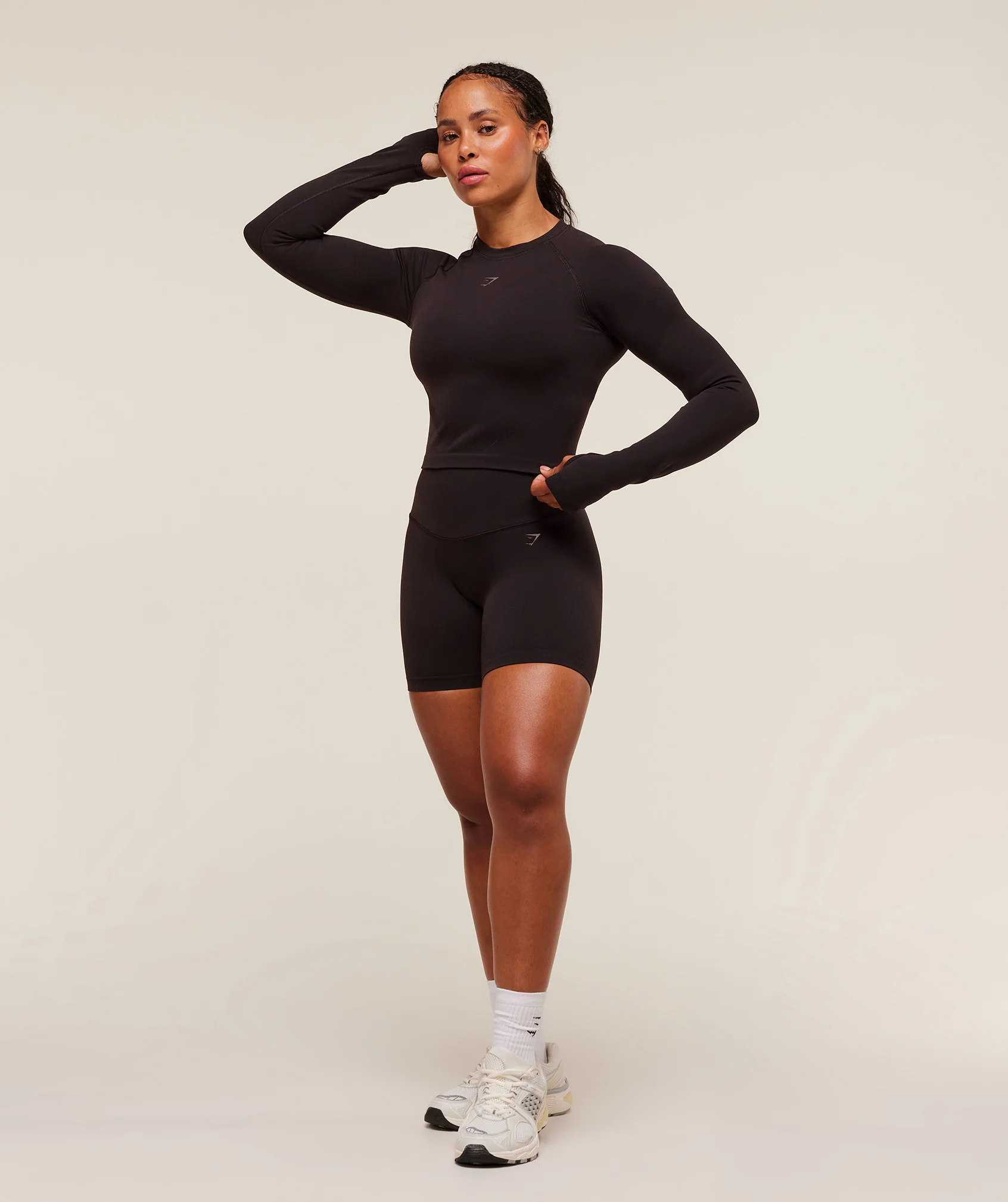 Gymshark Activate Long Sleeve Crop Top - Plum Brown - Image 3