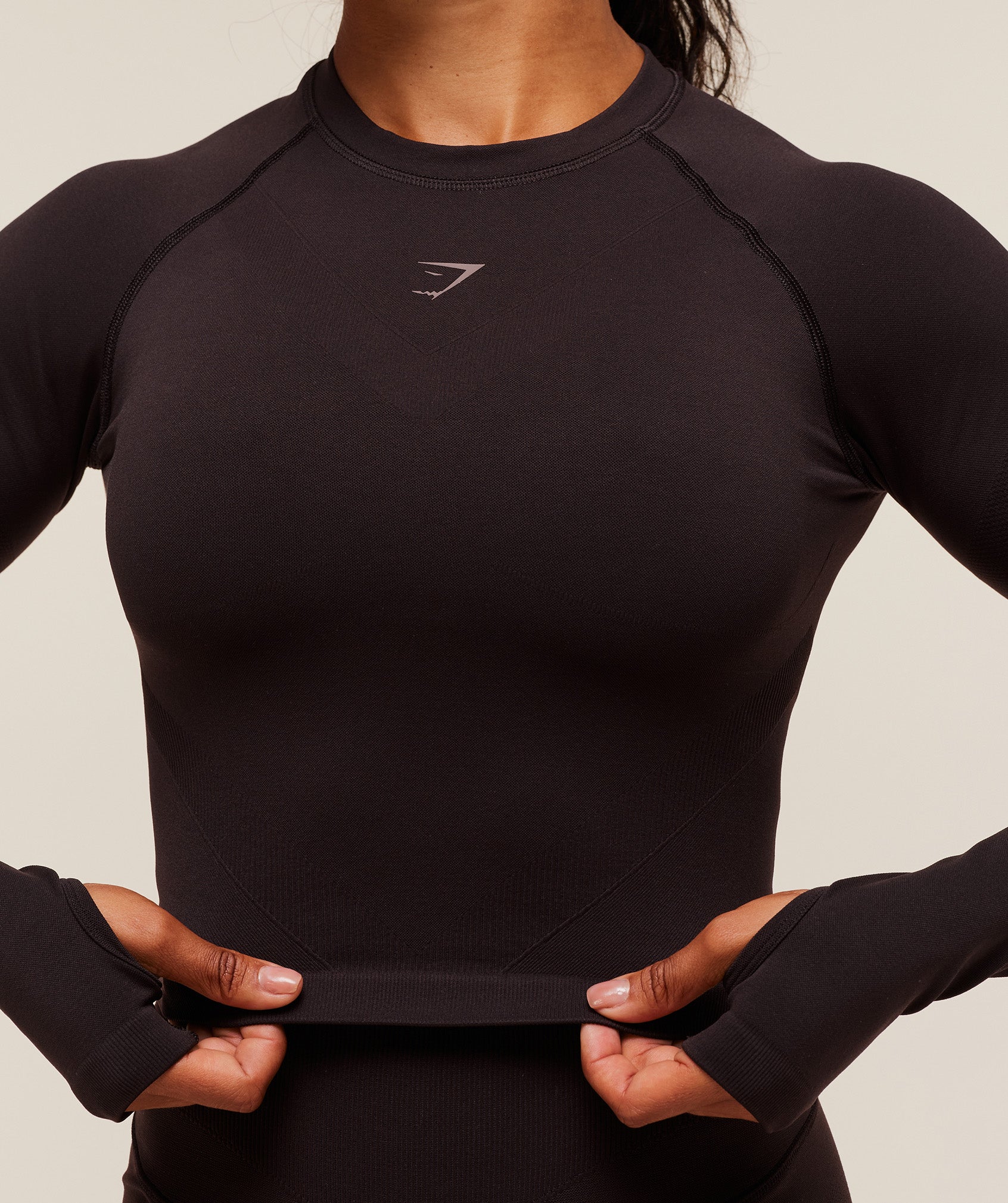 Gymshark Activate Long Sleeve Crop Top - Plum Brown - Image 4