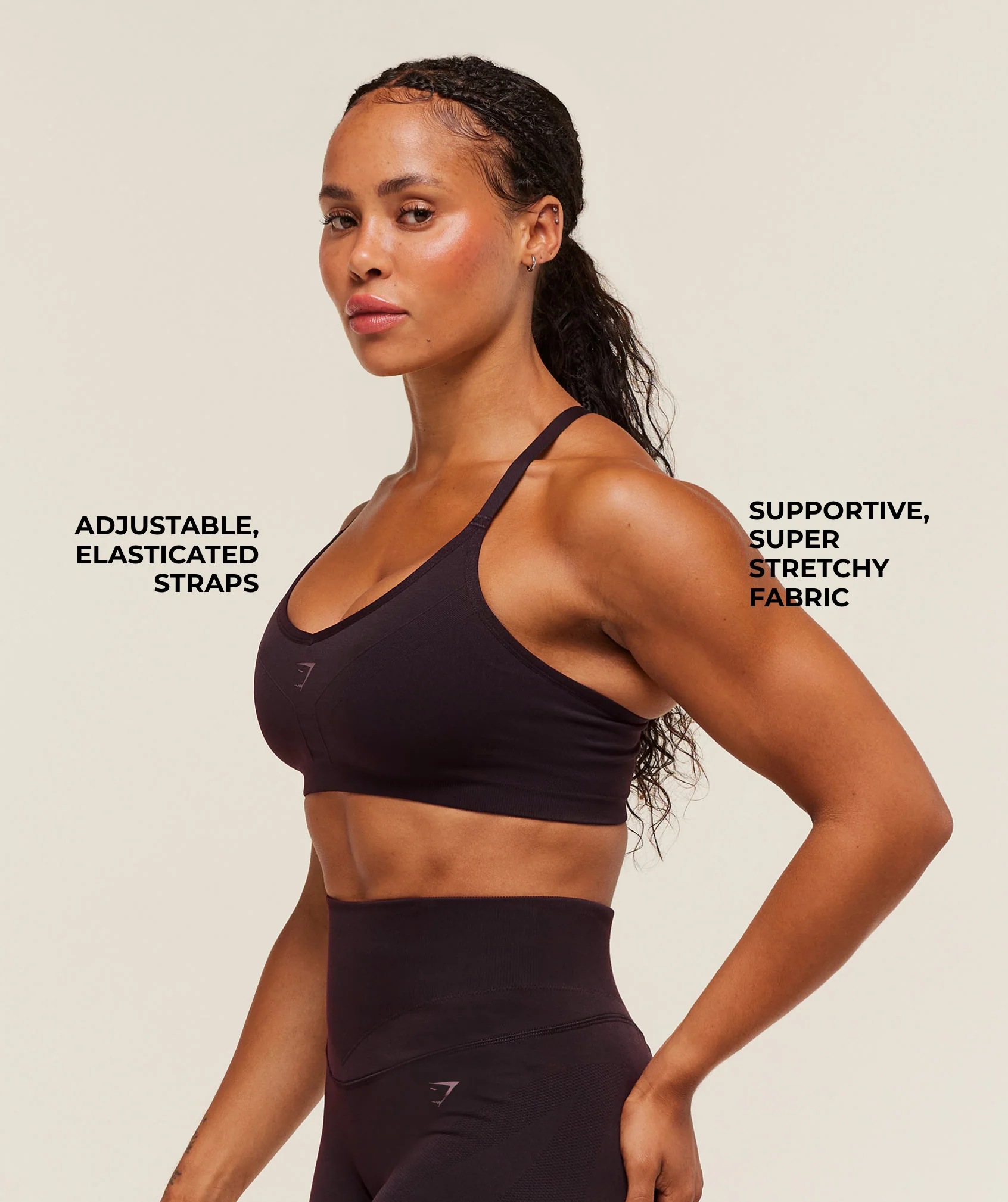 Gymshark Activate Seamless Bralette - Plum Brown - Image 2