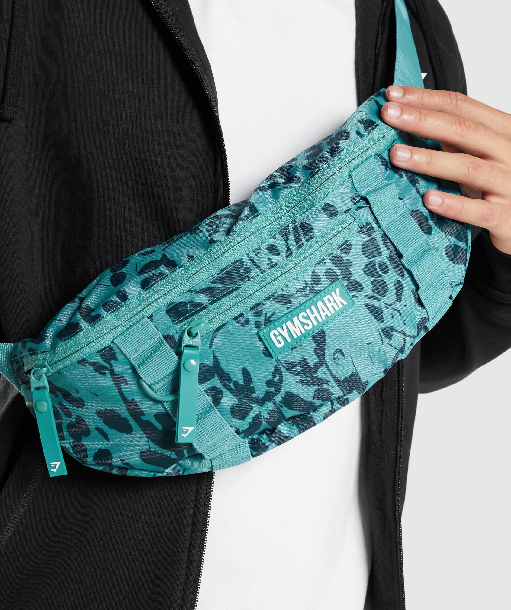 Gymshark Adapt Animal Graphic Sling Bag - Teal Print - Image 6