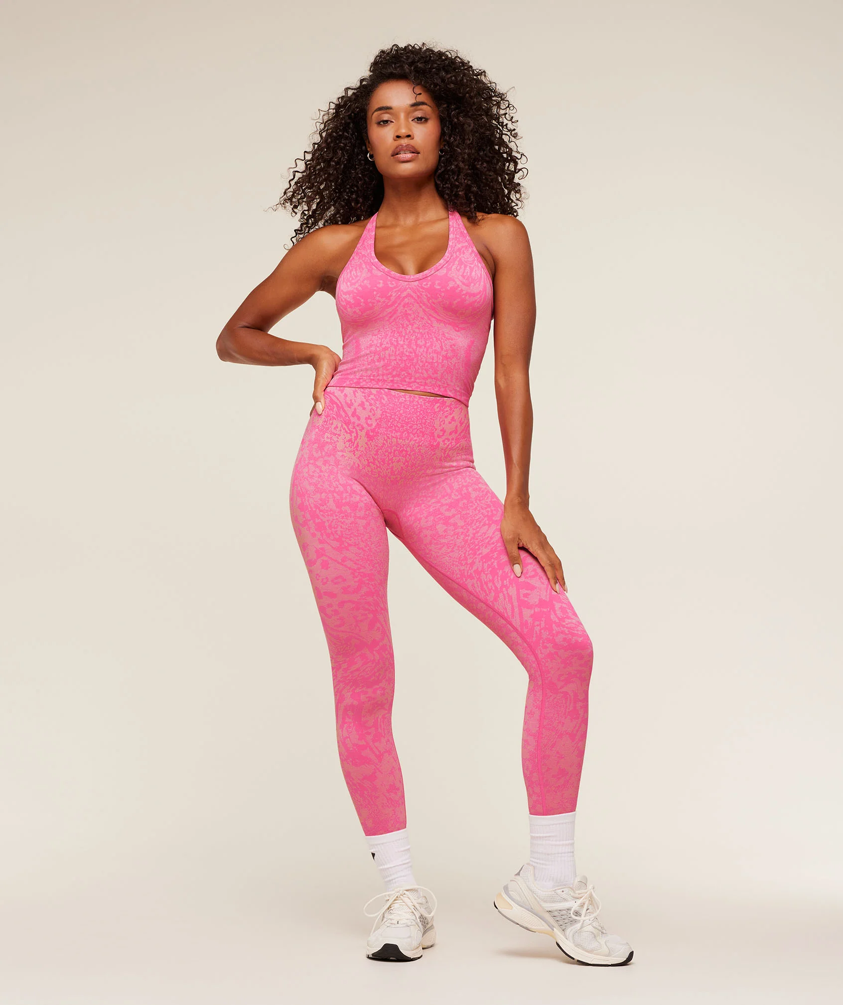 Gymshark Adapt Animal X Whitney Leggings - Electric Pink / Sorbet Yellow - Image 5