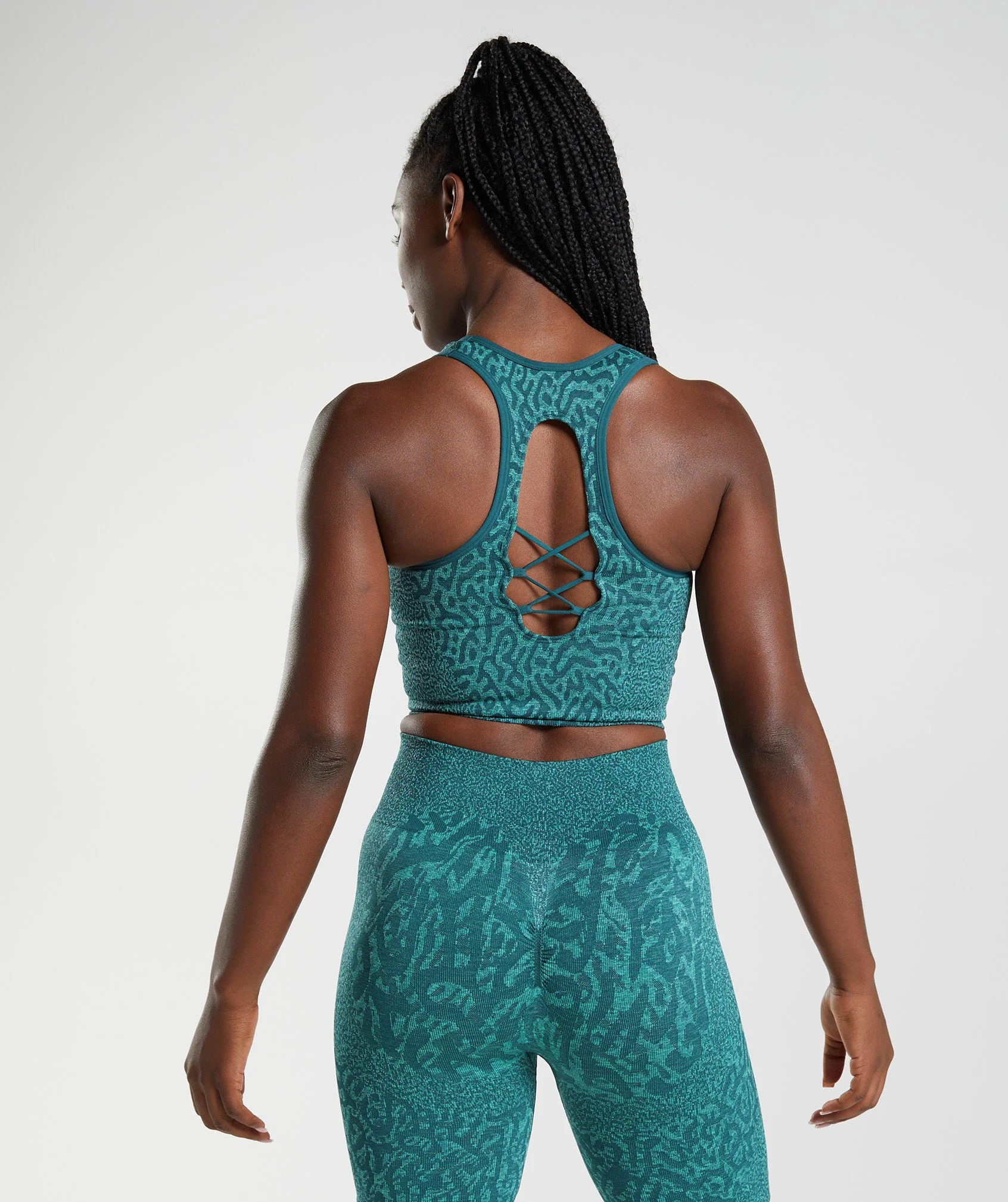 Gymshark Adapt Animal Seamless Crop Tank - Reef | Winter Teal - Image 2