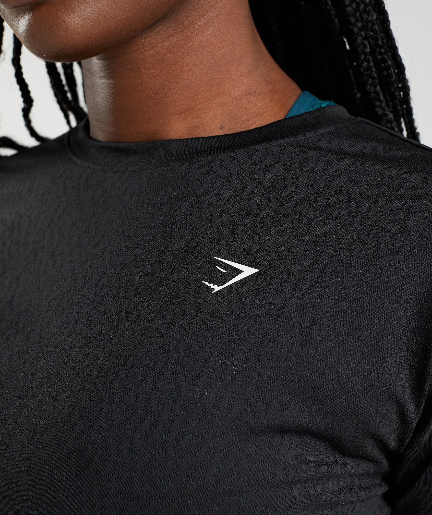 Gymshark Adapt Animal Seamless Crop Top - Reef | Black - Image 3