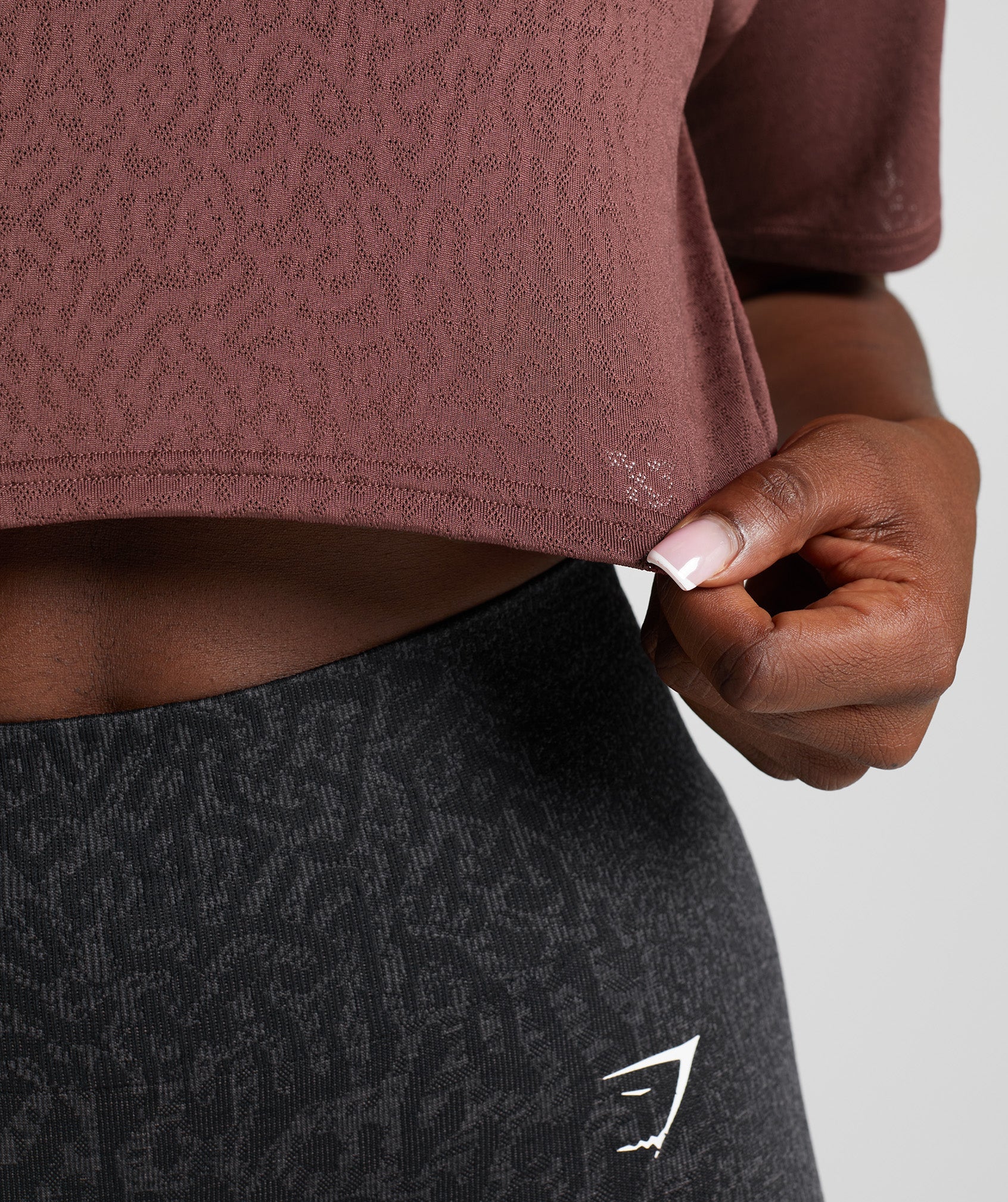Gymshark Adapt Animal Seamless Crop Top - Reef | Cherry Brown - Image 5