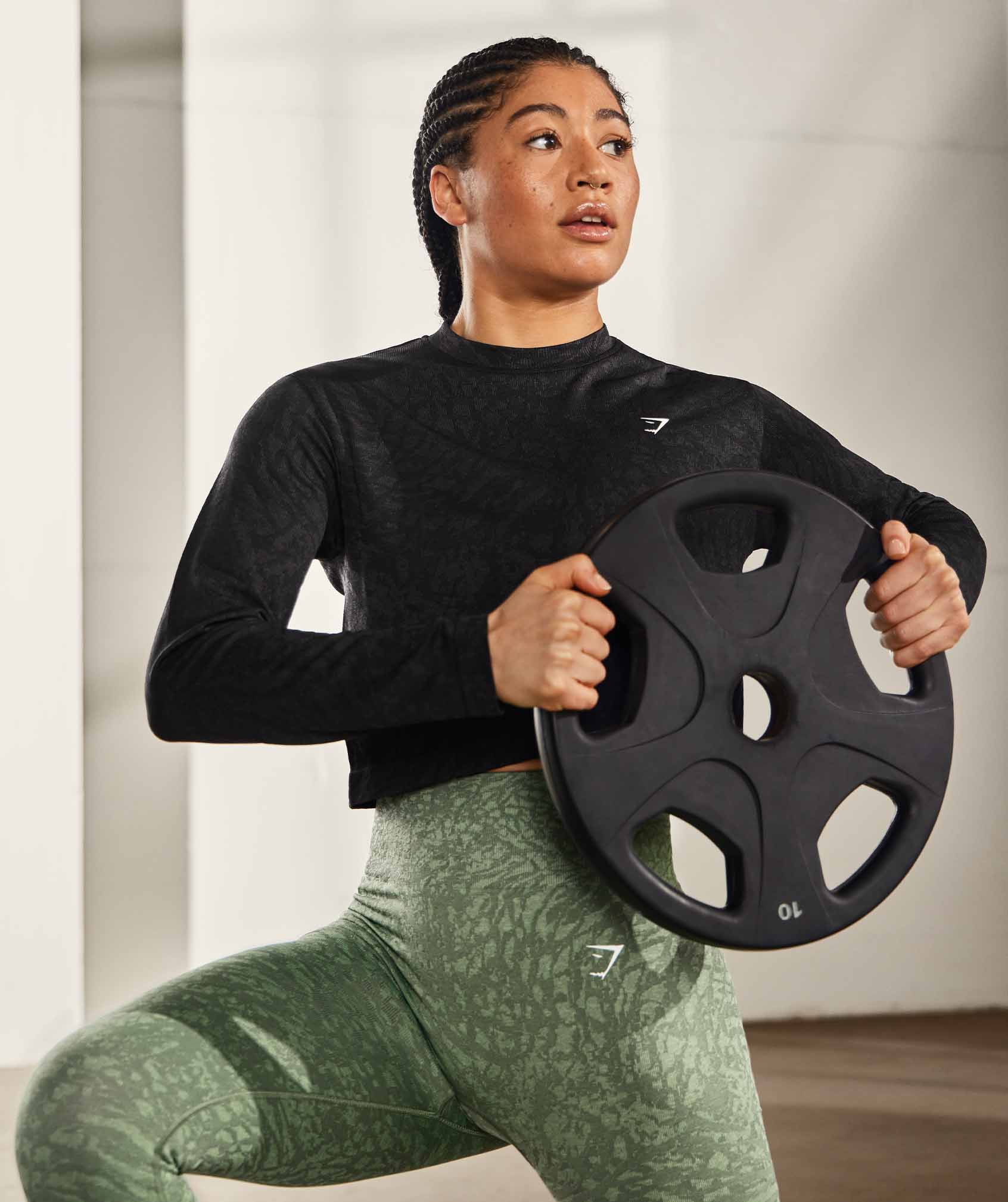 Gymshark Adapt Animal Seamless Long Sleeve Top - Wild | Black - Image 2