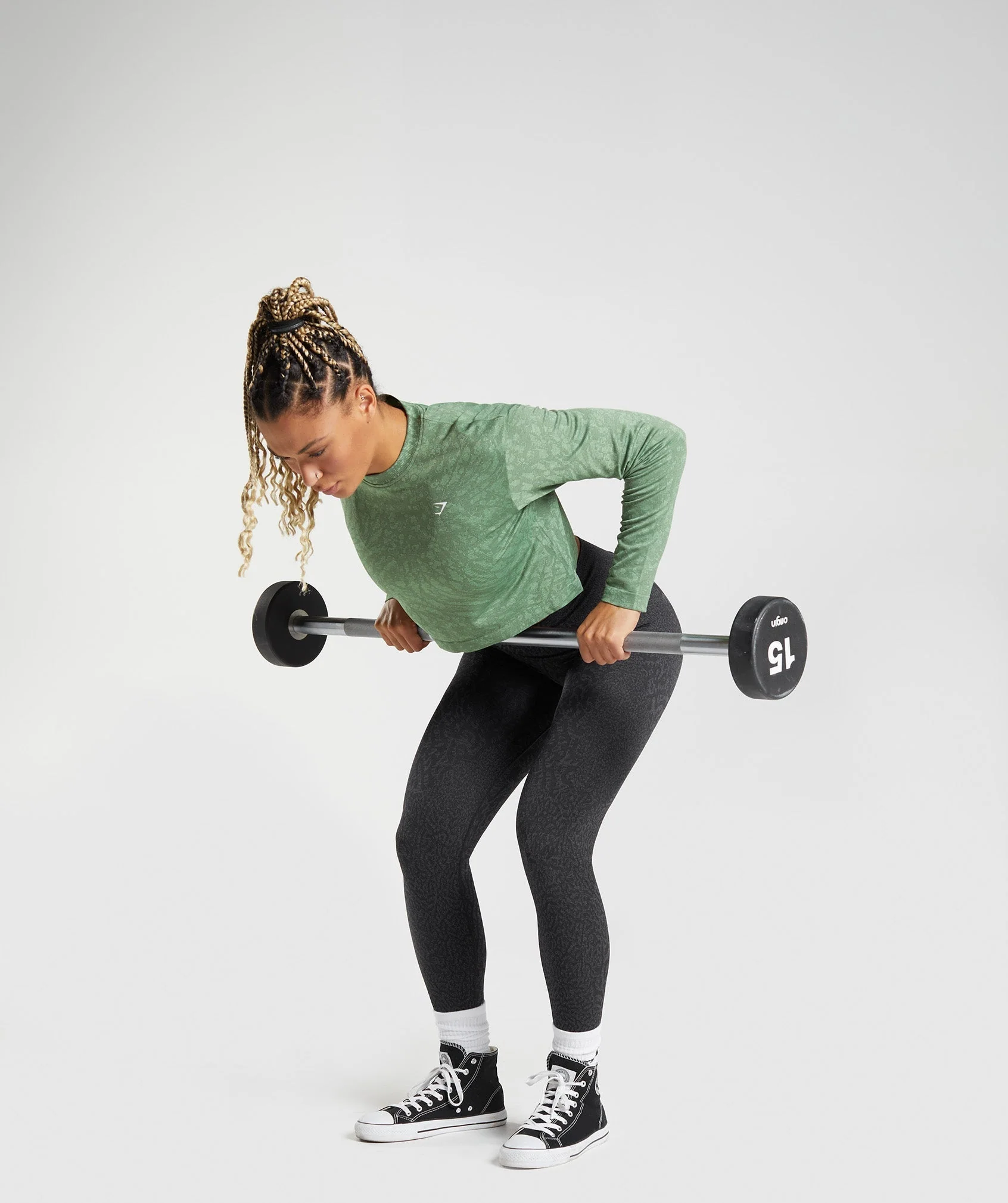 Gymshark Adapt Animal Seamless Long Sleeve Top - Wild | Iguana Green - Image 4