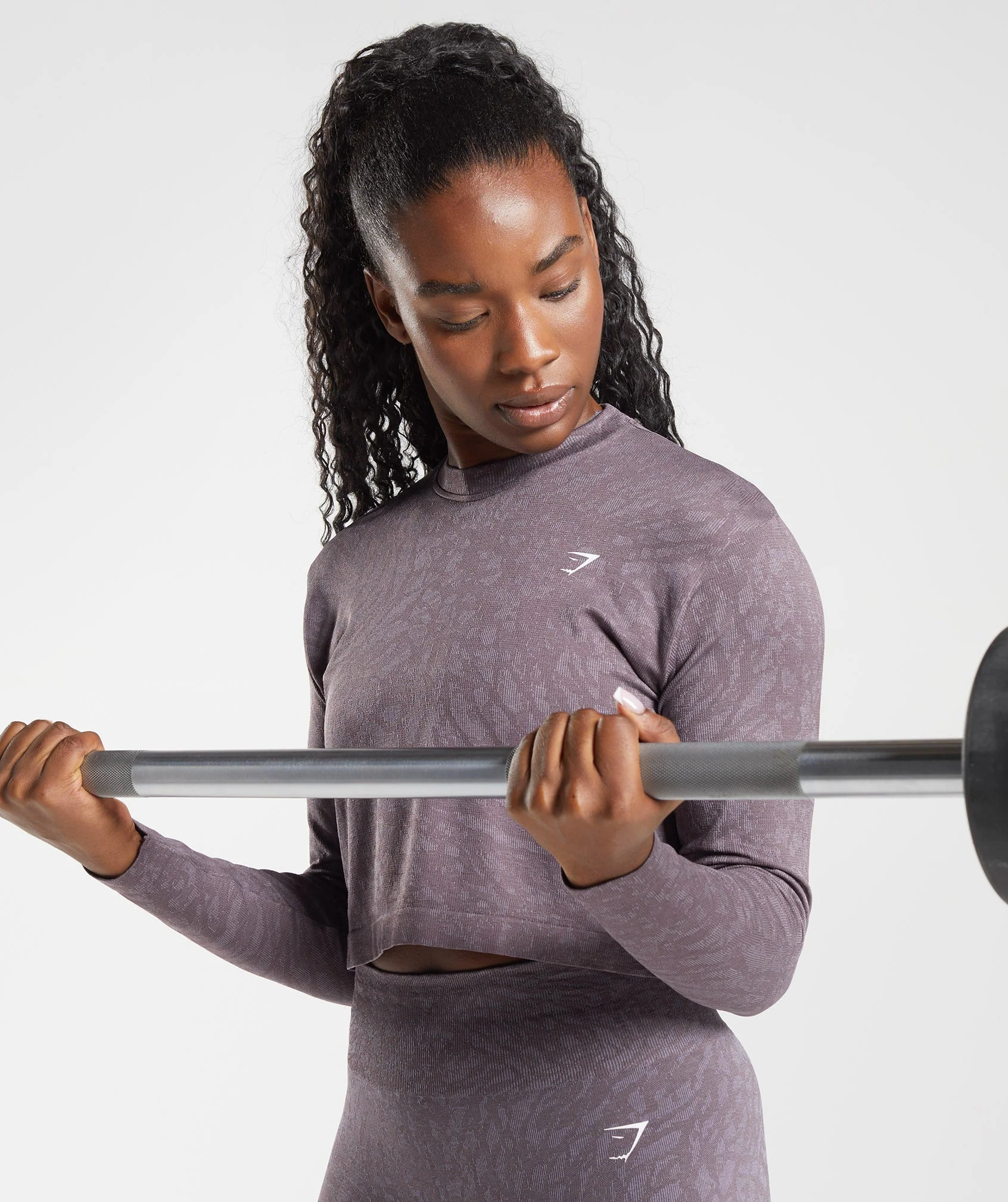 Gymshark Adapt Animal Seamless Long Sleeve Top - Wild | Musk Lilac - Image 3