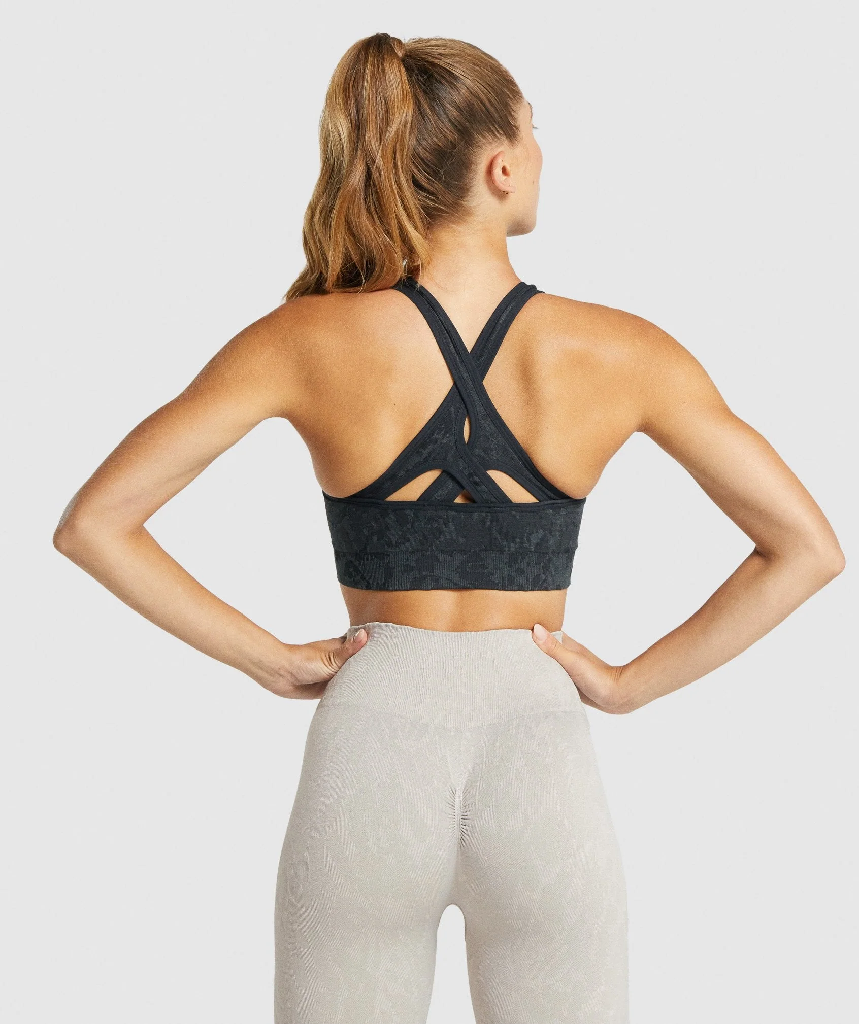 Gymshark Adapt Animal Seamless Sports Bra - Butterfly | Black - Image 2