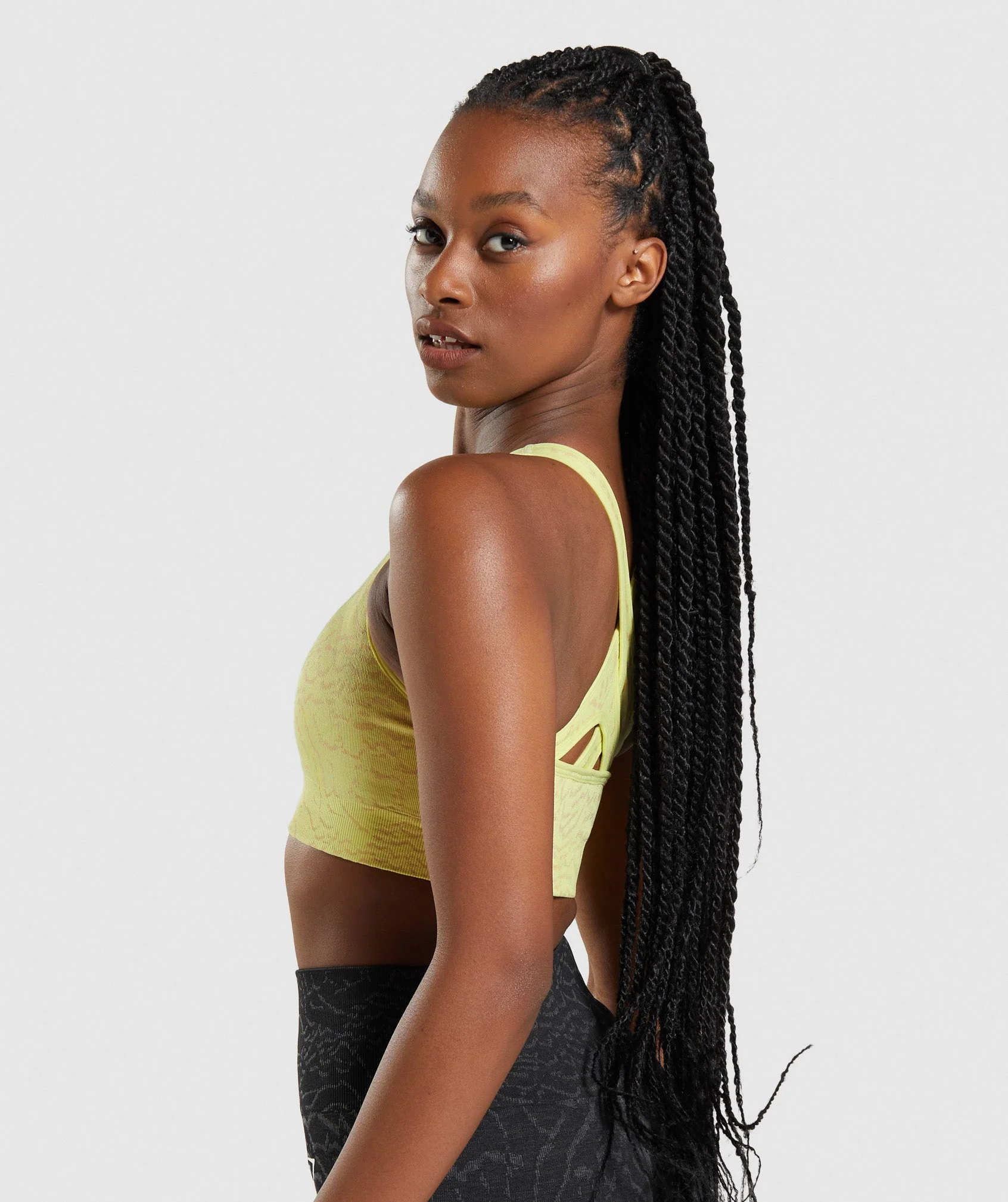 Gymshark Adapt Animal Seamless Sports Bra - Firefly Yellow - Image 3