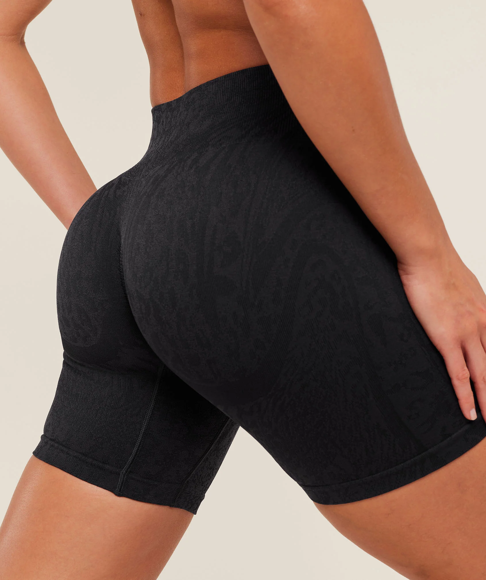 Gymshark Adapt Animal X Whitney Shorts - Black /  Asphalt Grey - Image 6